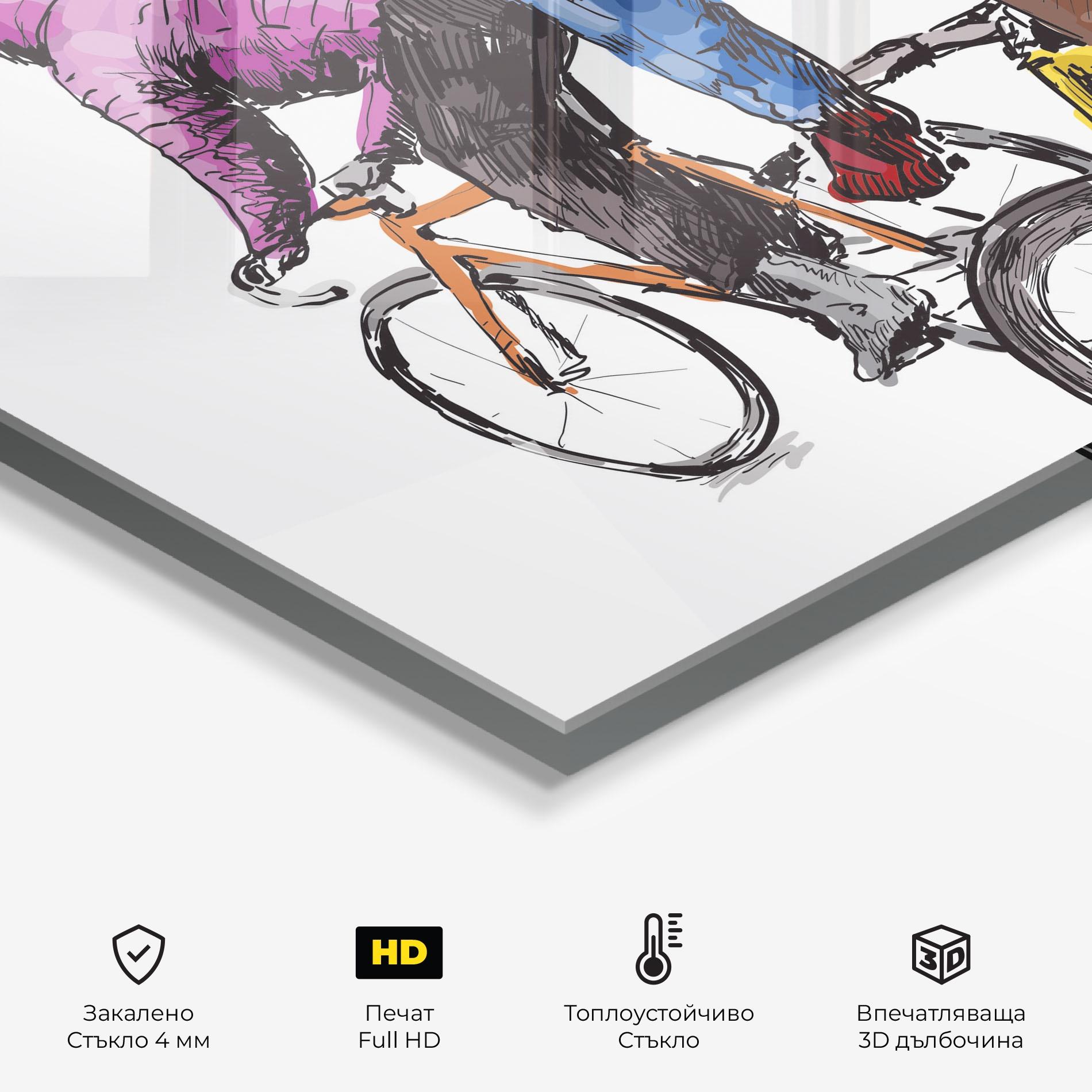 Стъклен панел за кухня Bike Trip mockup 2