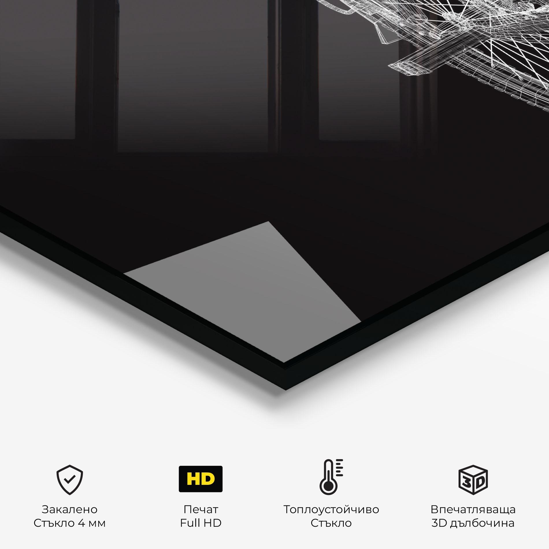 Стъклен панел за кухня Bike Wire Model 3d mockup 2