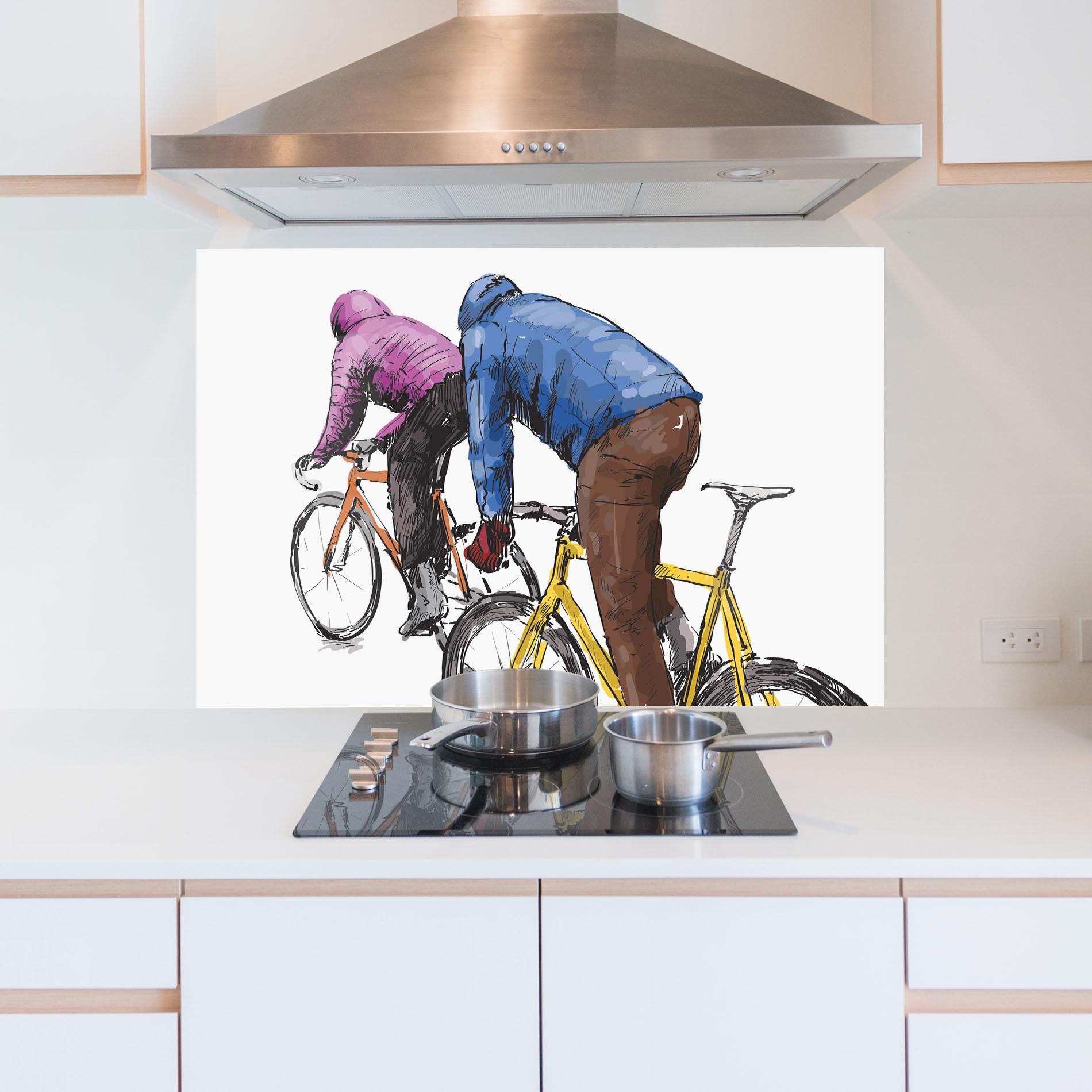 Стъклен панел за кухня Bike Trip mockup 5