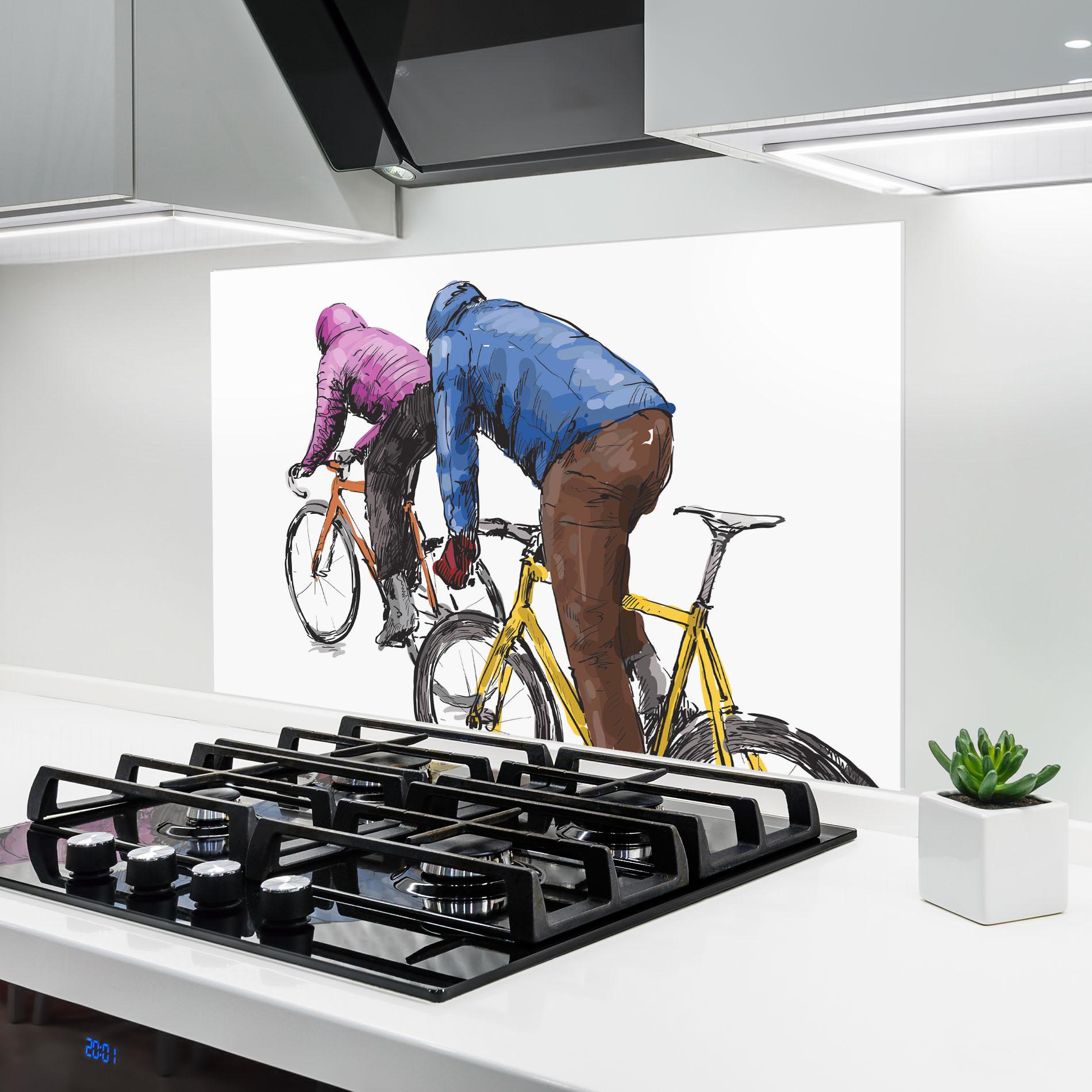 Стъклен панел за кухня Bike Trip mockup 6