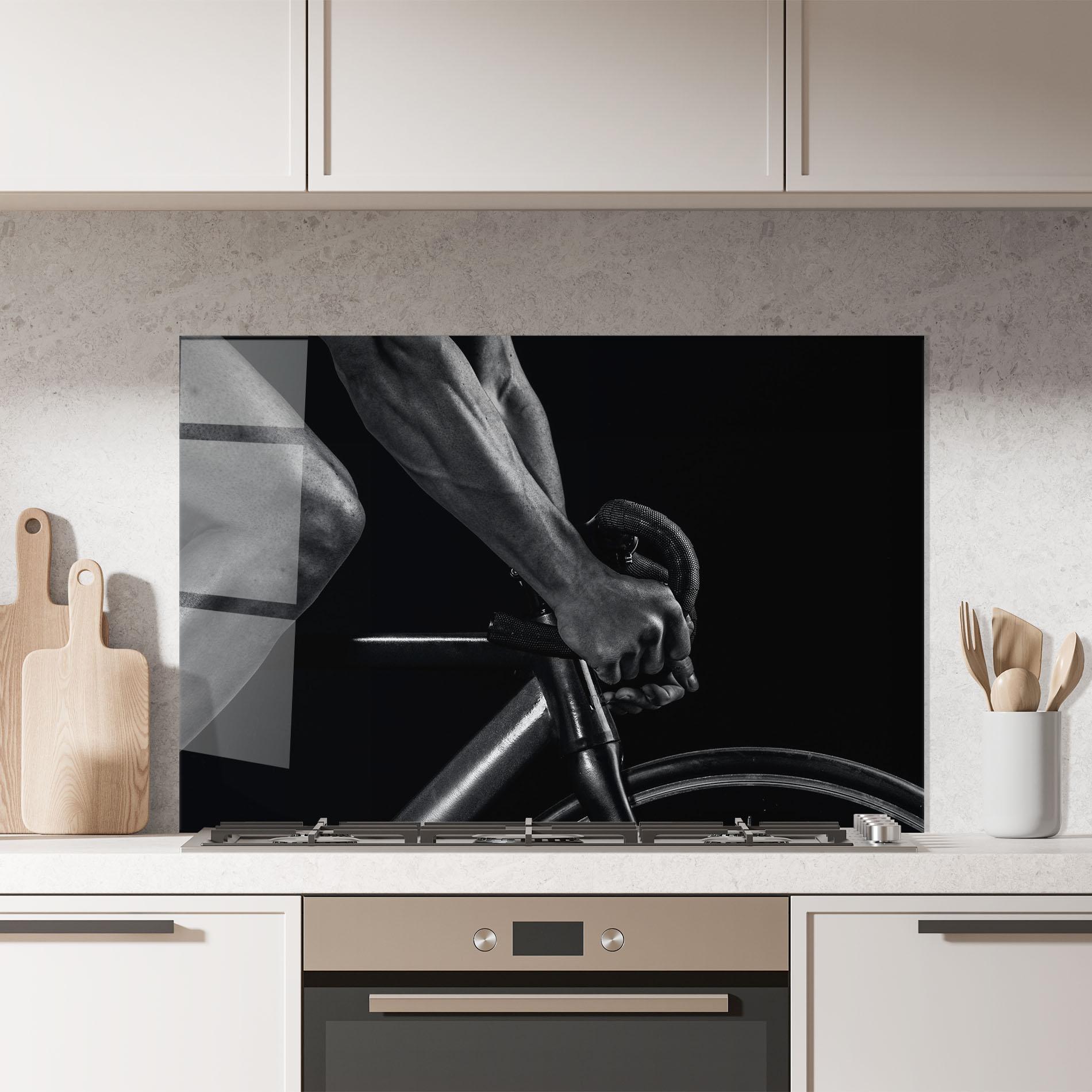 Стъклен панел за кухня Bike Burst mockup 7