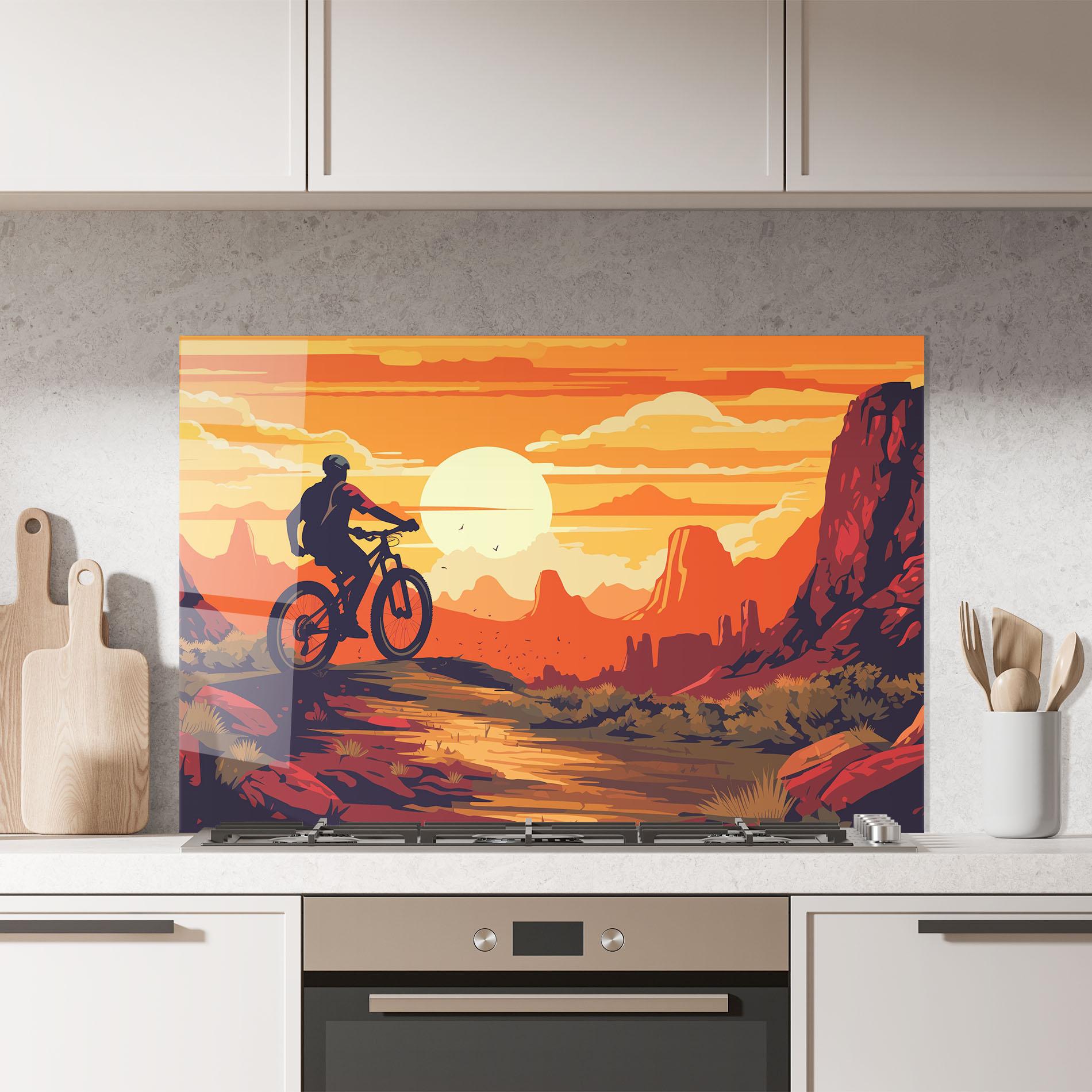 Стъклен панел за кухня Bike Mountain View mockup 7
