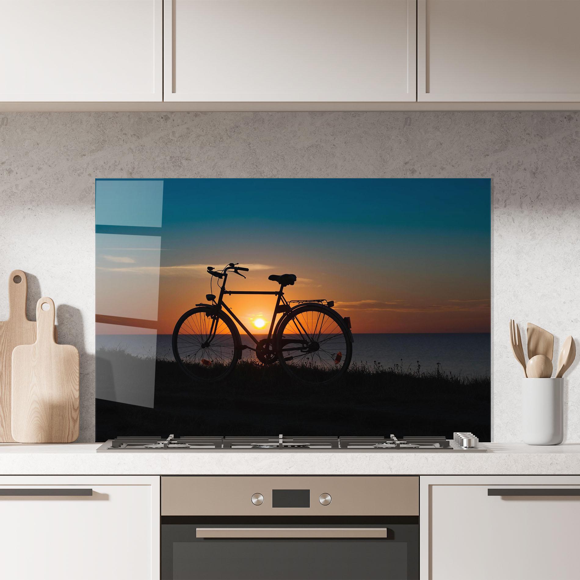 Стъклен панел за кухня Bike Silhouette mockup 7