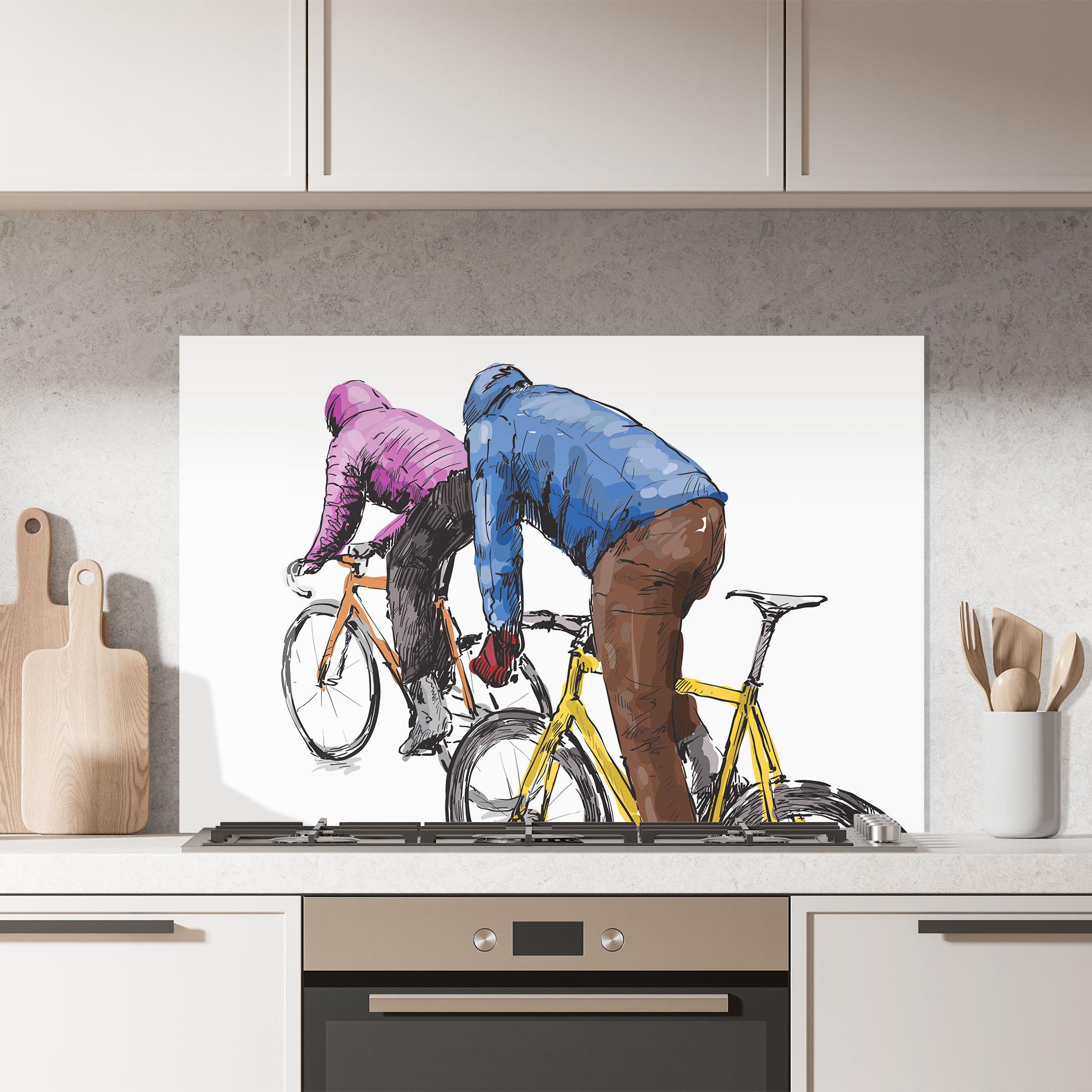 Стъклен панел за кухня Bike Trip mockup 7