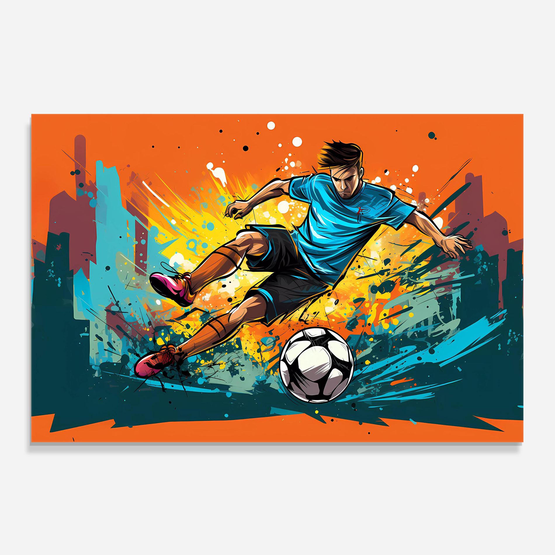 Стъклен панел за кухня Blue Tshirt Football mockup 0