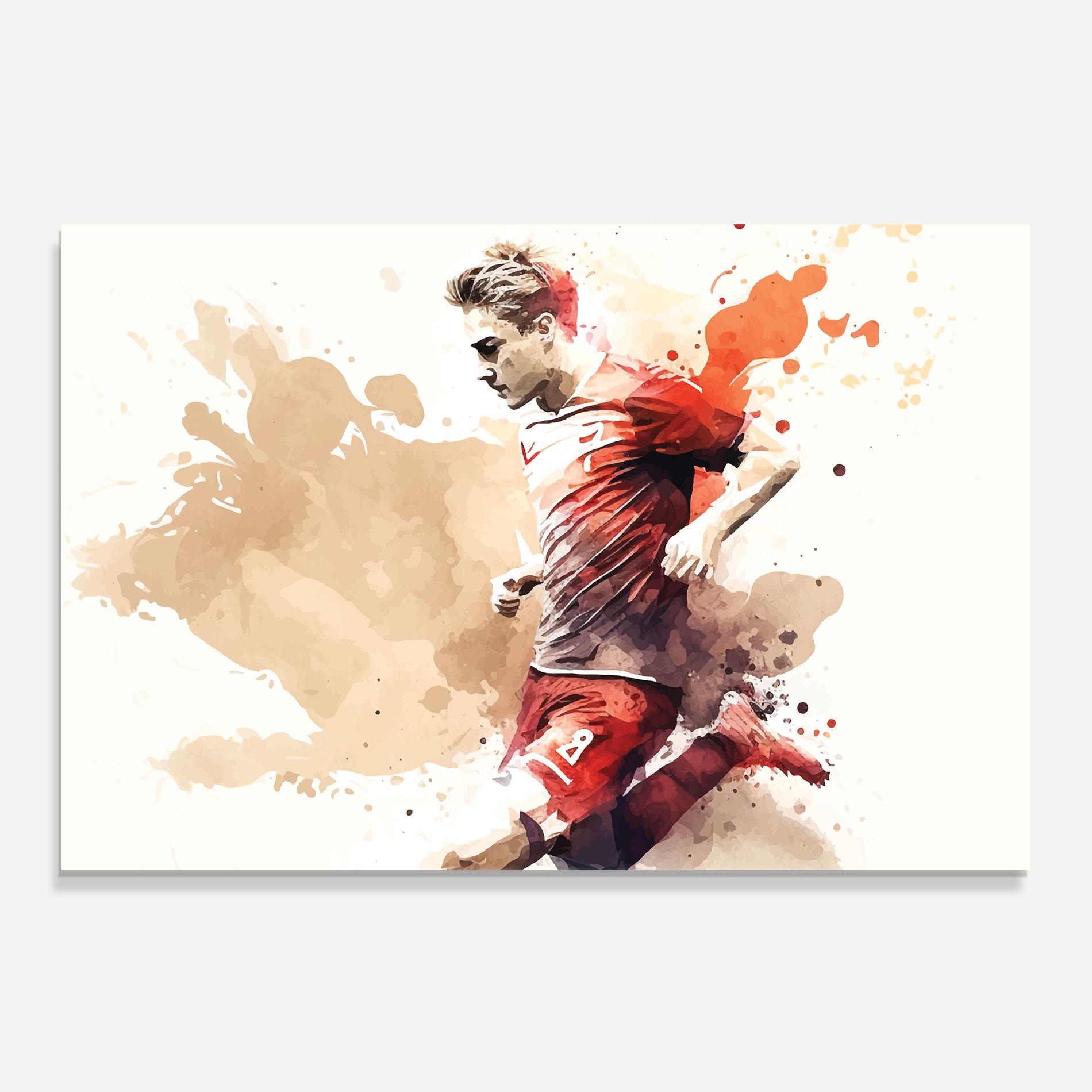 Стъклен панел за кухня Football Red Cream mockup 0