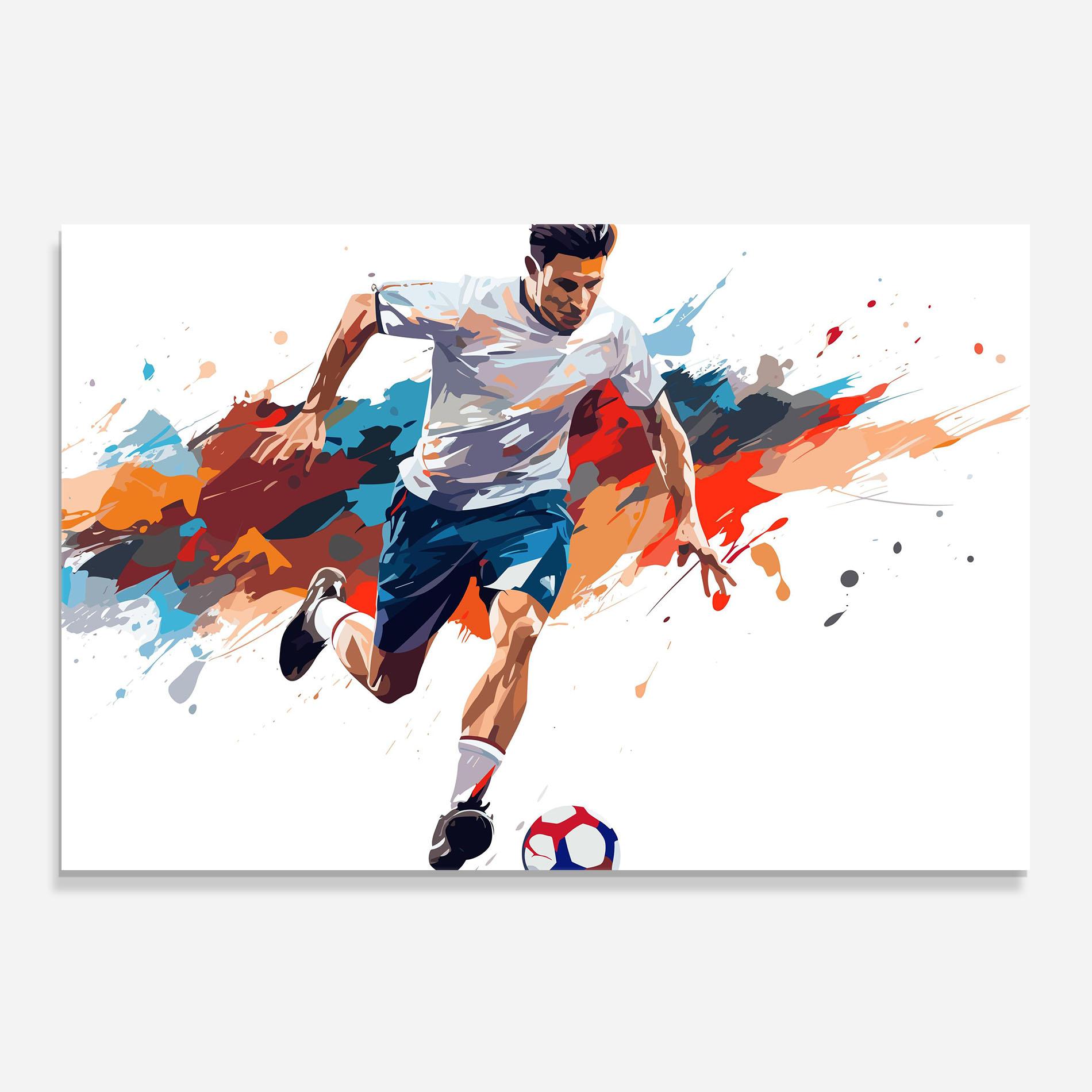 Стъклен панел за кухня Grey Blue Football mockup 0