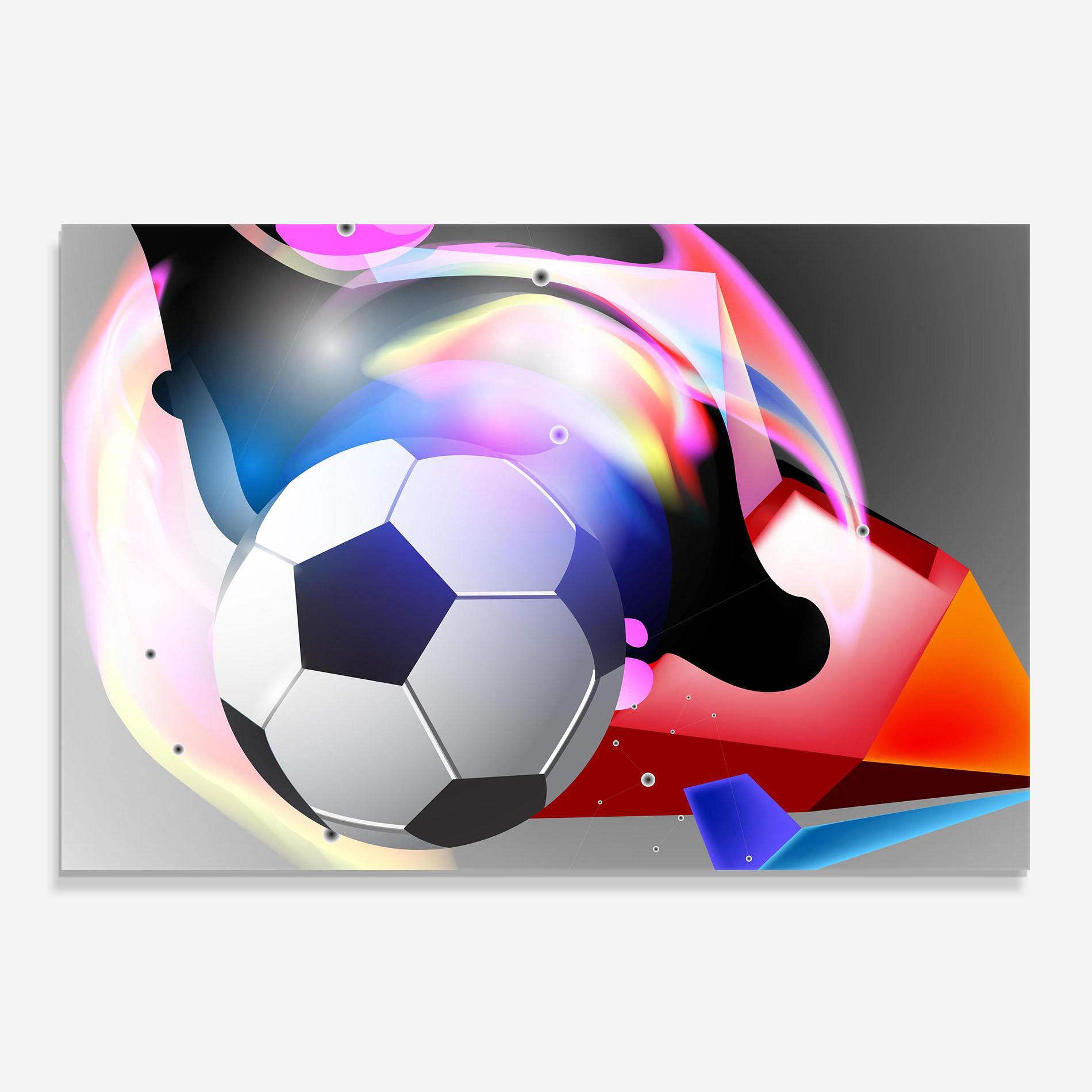 Стъклен панел за кухня Pink Blue Football Art mockup 0