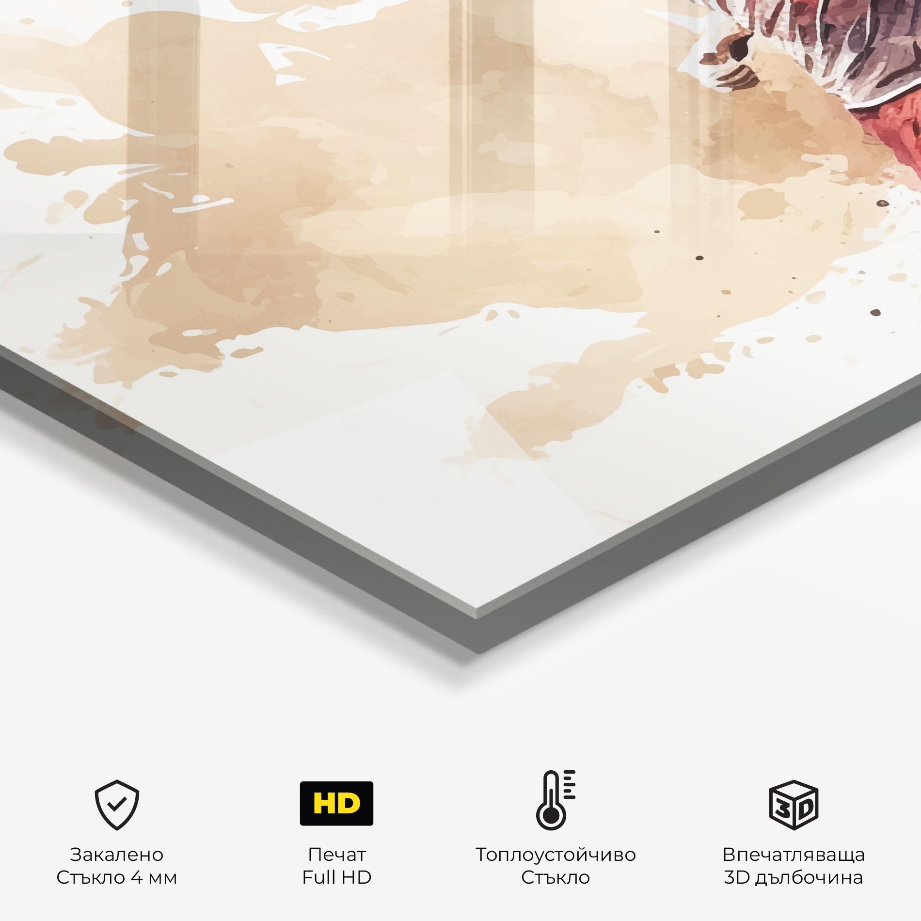 Стъклен панел за кухня Football Red Cream mockup 2