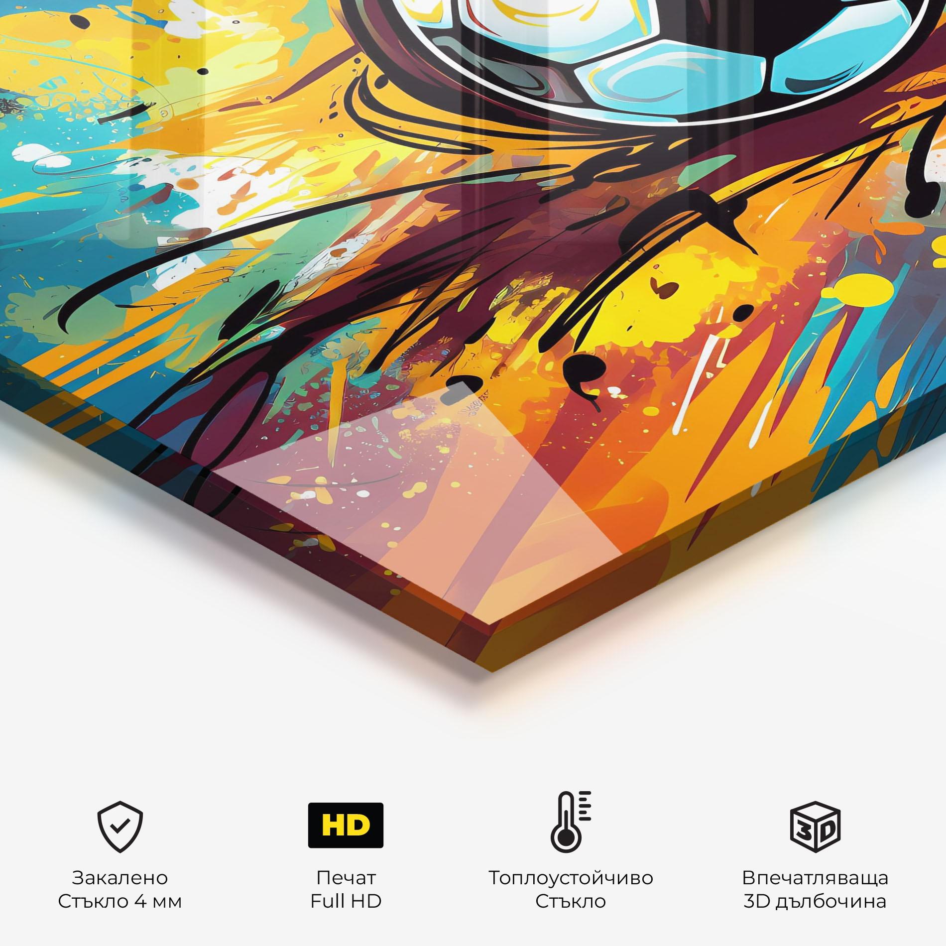 Стъклен панел за кухня Game Grip mockup 2