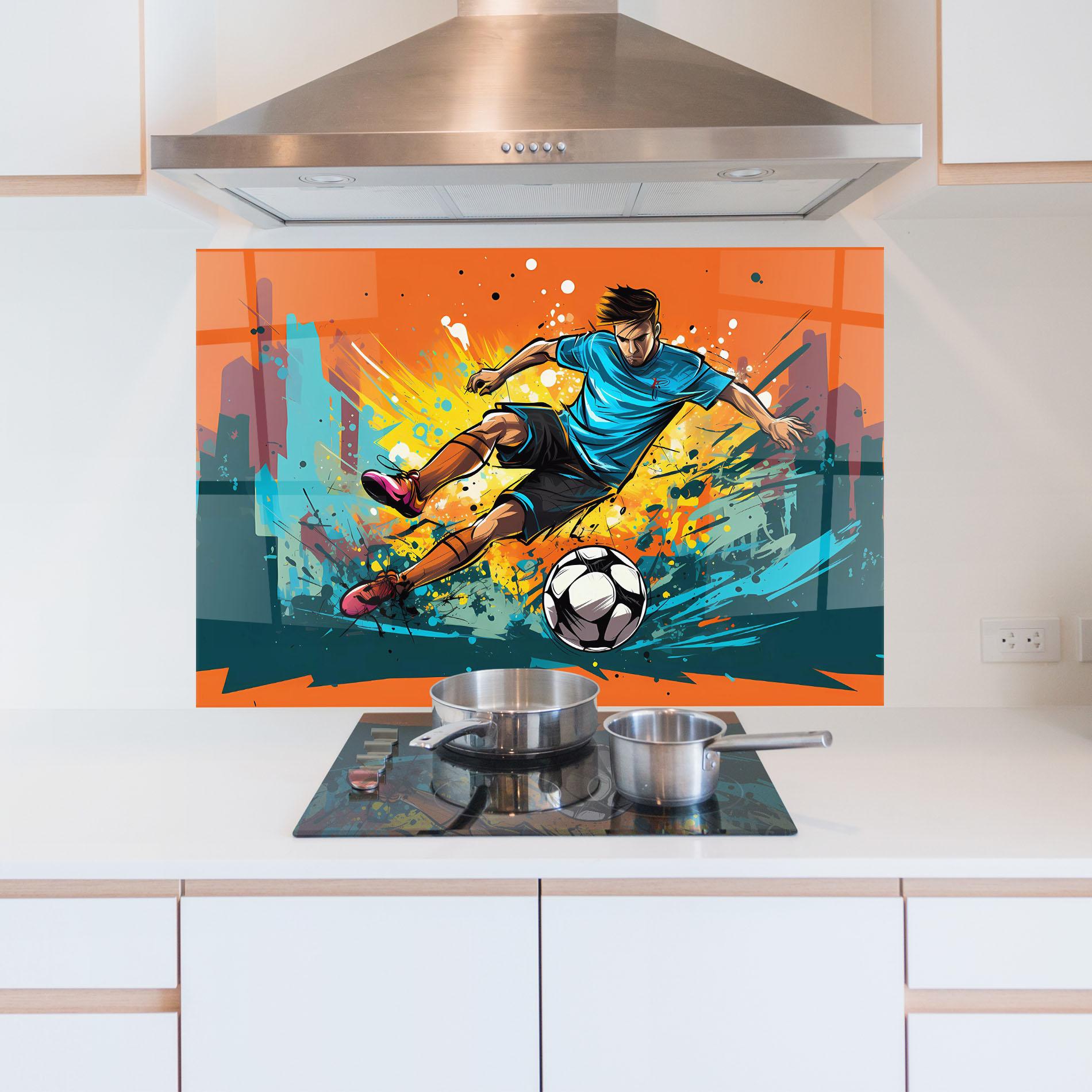 Стъклен панел за кухня Blue Tshirt Football mockup 5