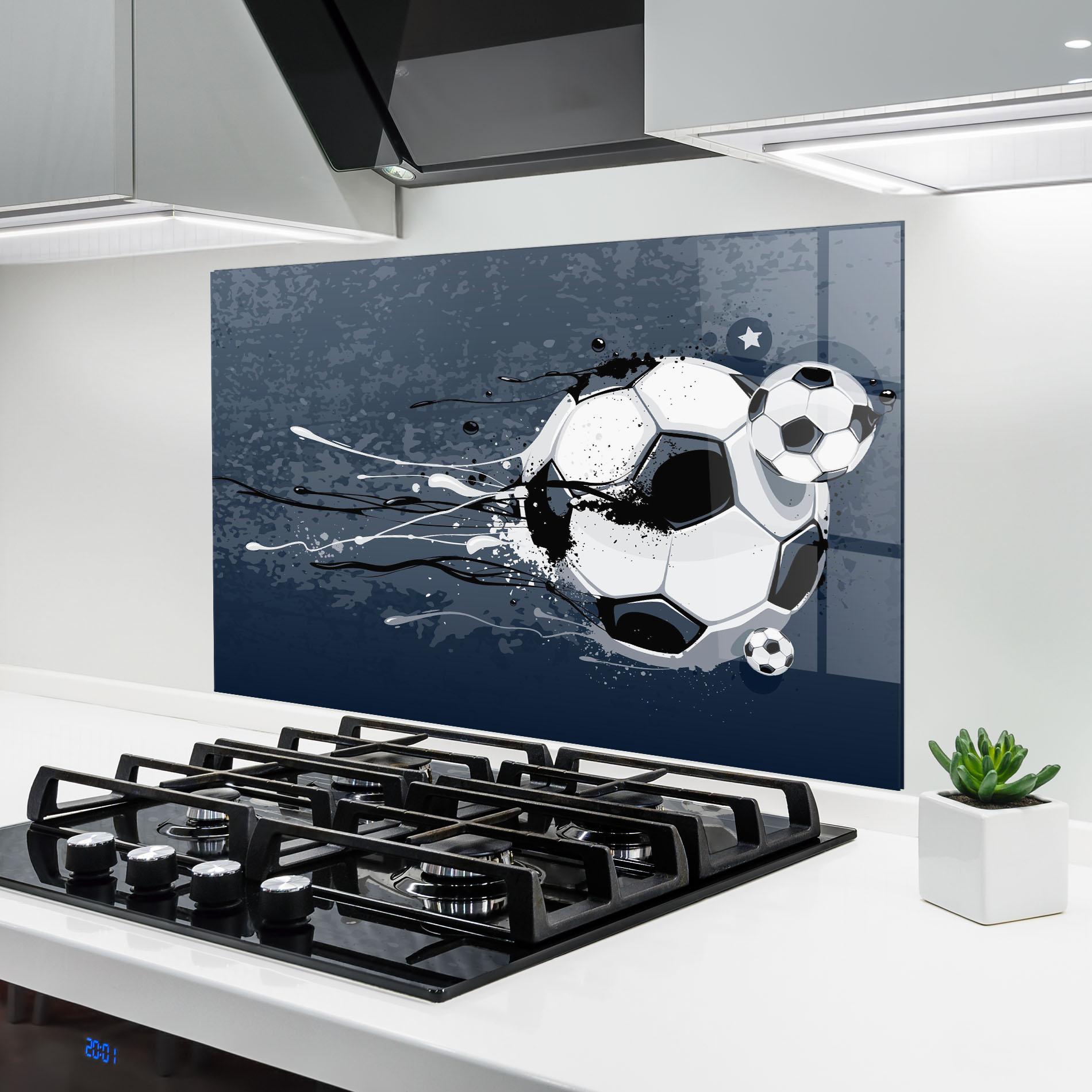 Стъклен панел за кухня Blue Football mockup 6