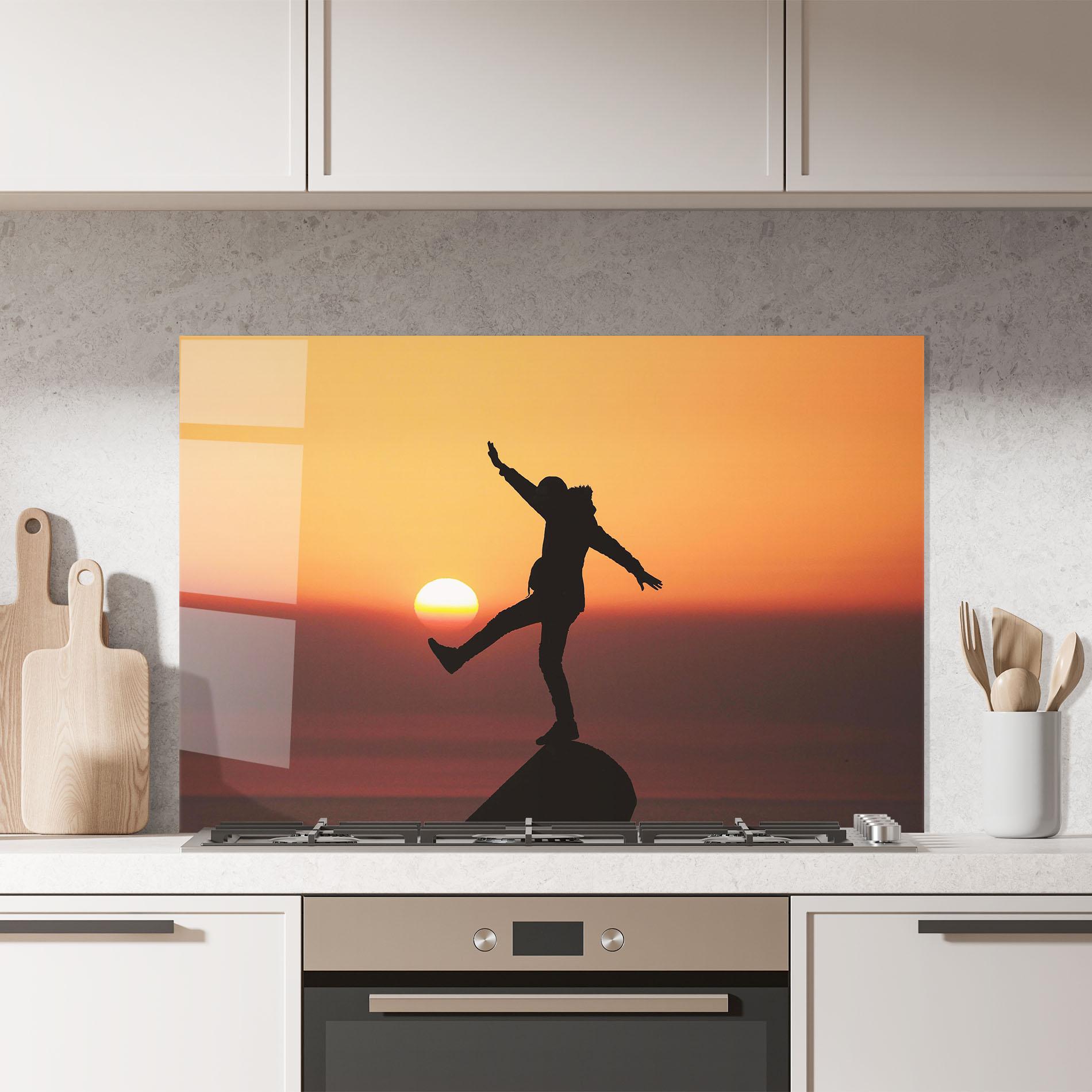 Стъклен панел за кухня Football With The Sun mockup 7