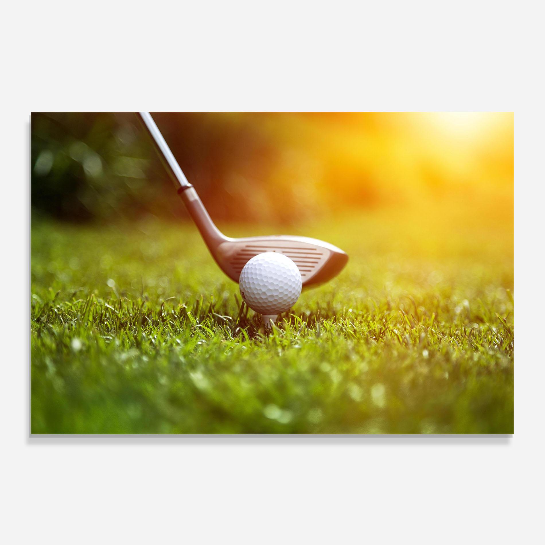 Стъклен панел за кухня Close Up Golf Ball mockup 0
