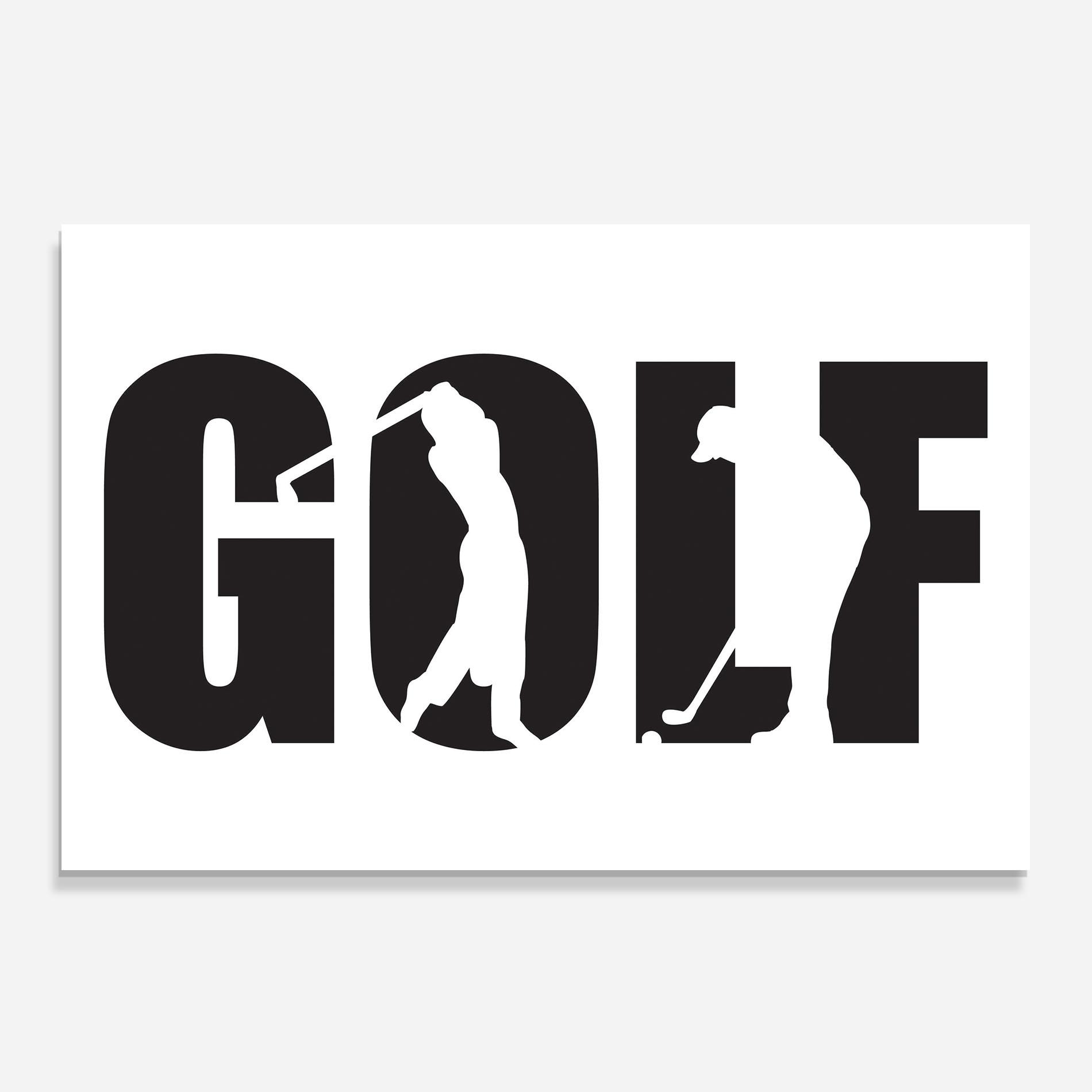 Стъклен панел за кухня Golf Text Art mockup 0