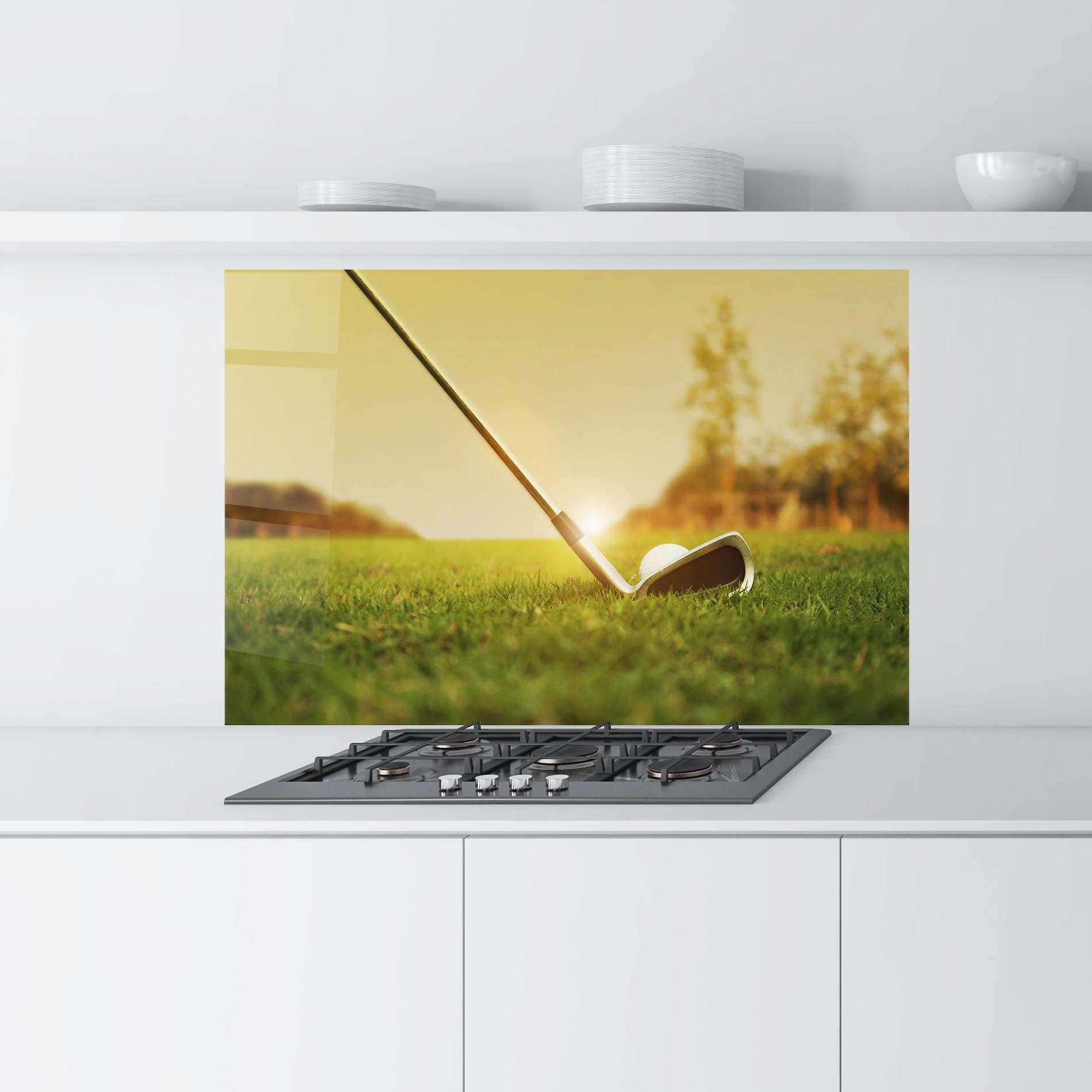 Стъклен панел за кухня Golf Course mockup 9