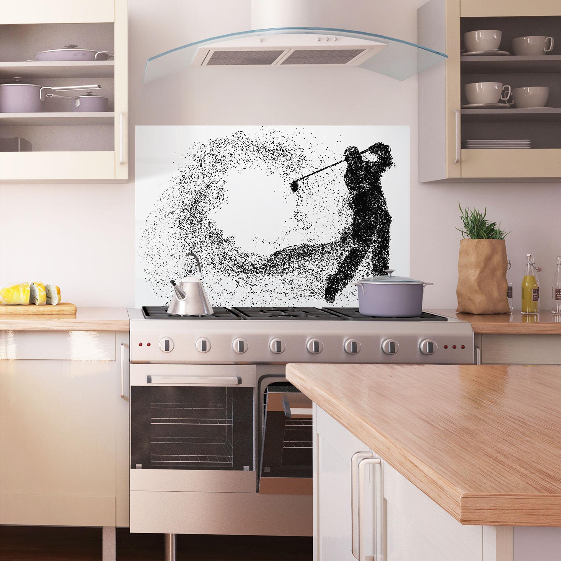 Стъклен панел за кухня Golf Man mockup 1