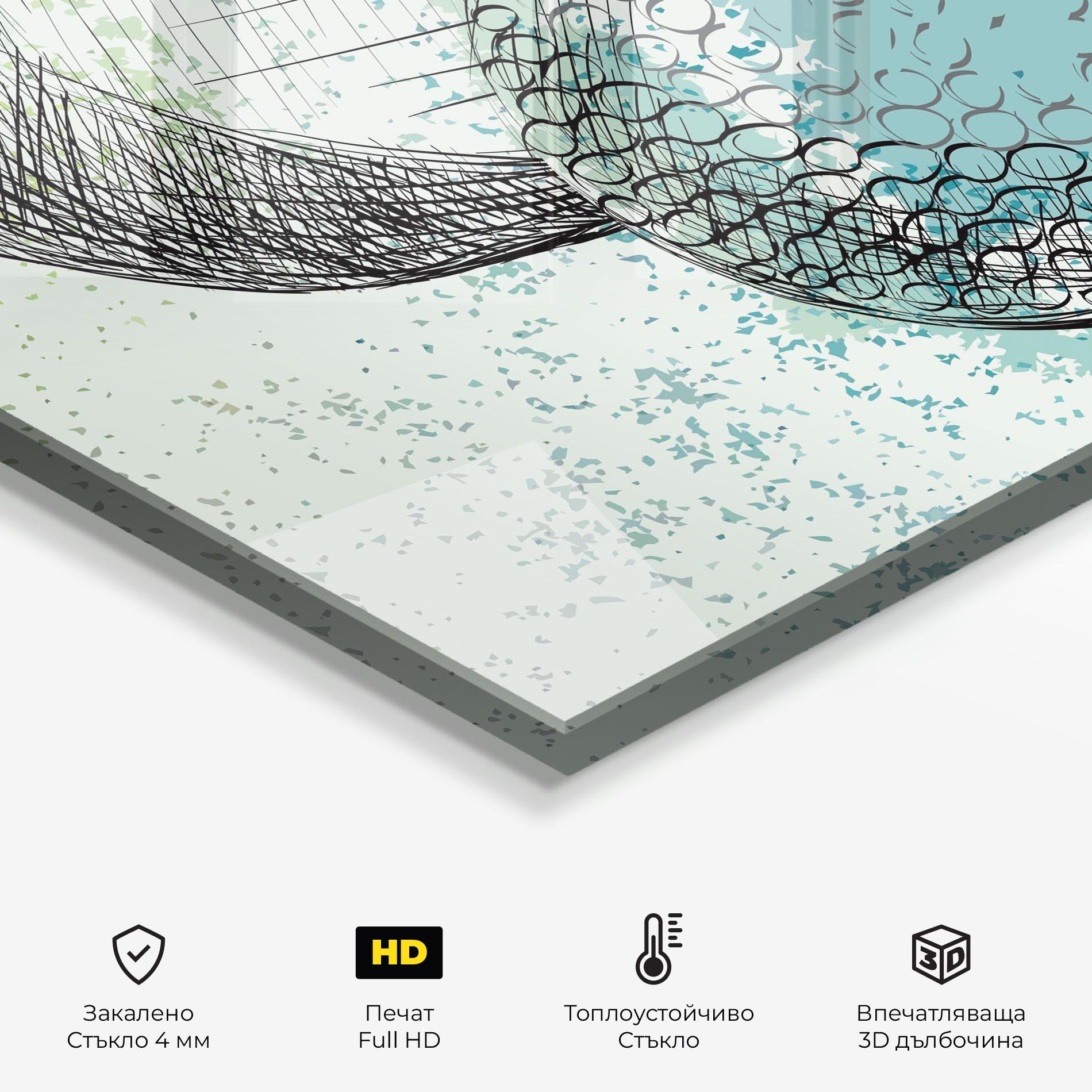 Стъклен панел за кухня Blue Golf mockup 2