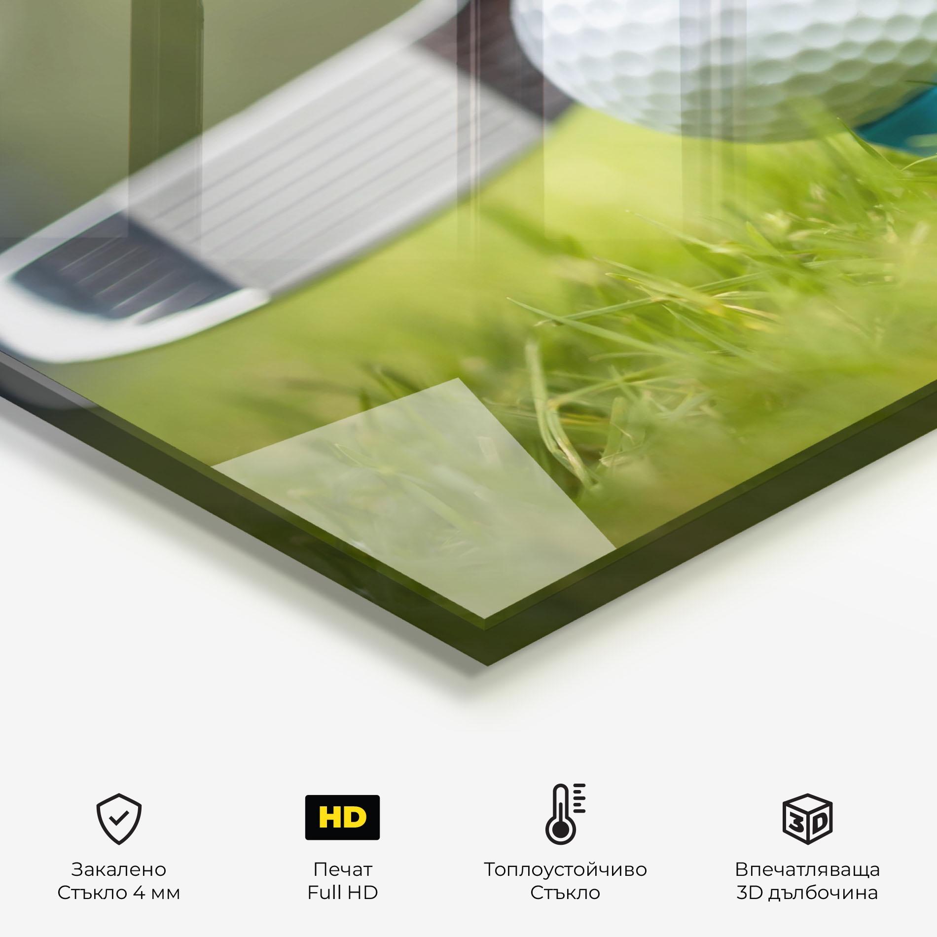 Стъклен панел за кухня Golf Ball Tee mockup 2