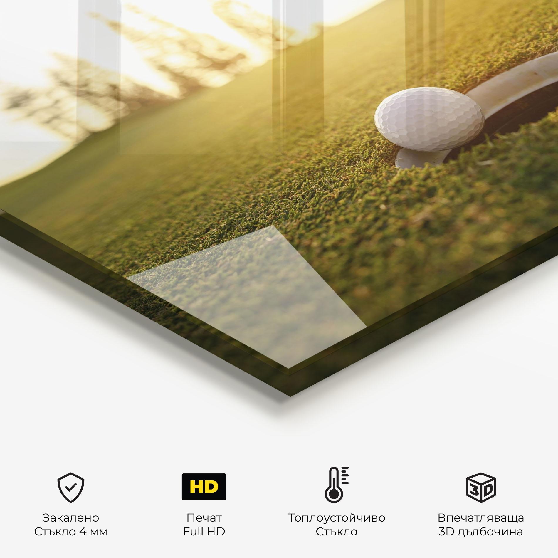 Стъклен панел за кухня Golfer Concept mockup 2