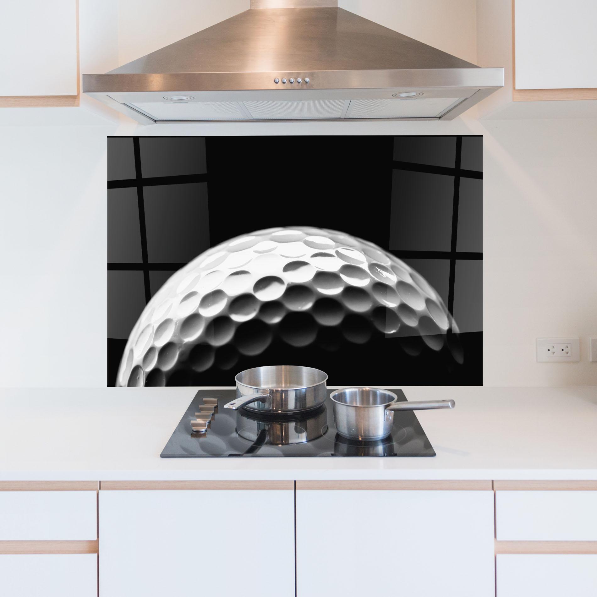 Стъклен панел за кухня Golf Ball Close Up mockup 5