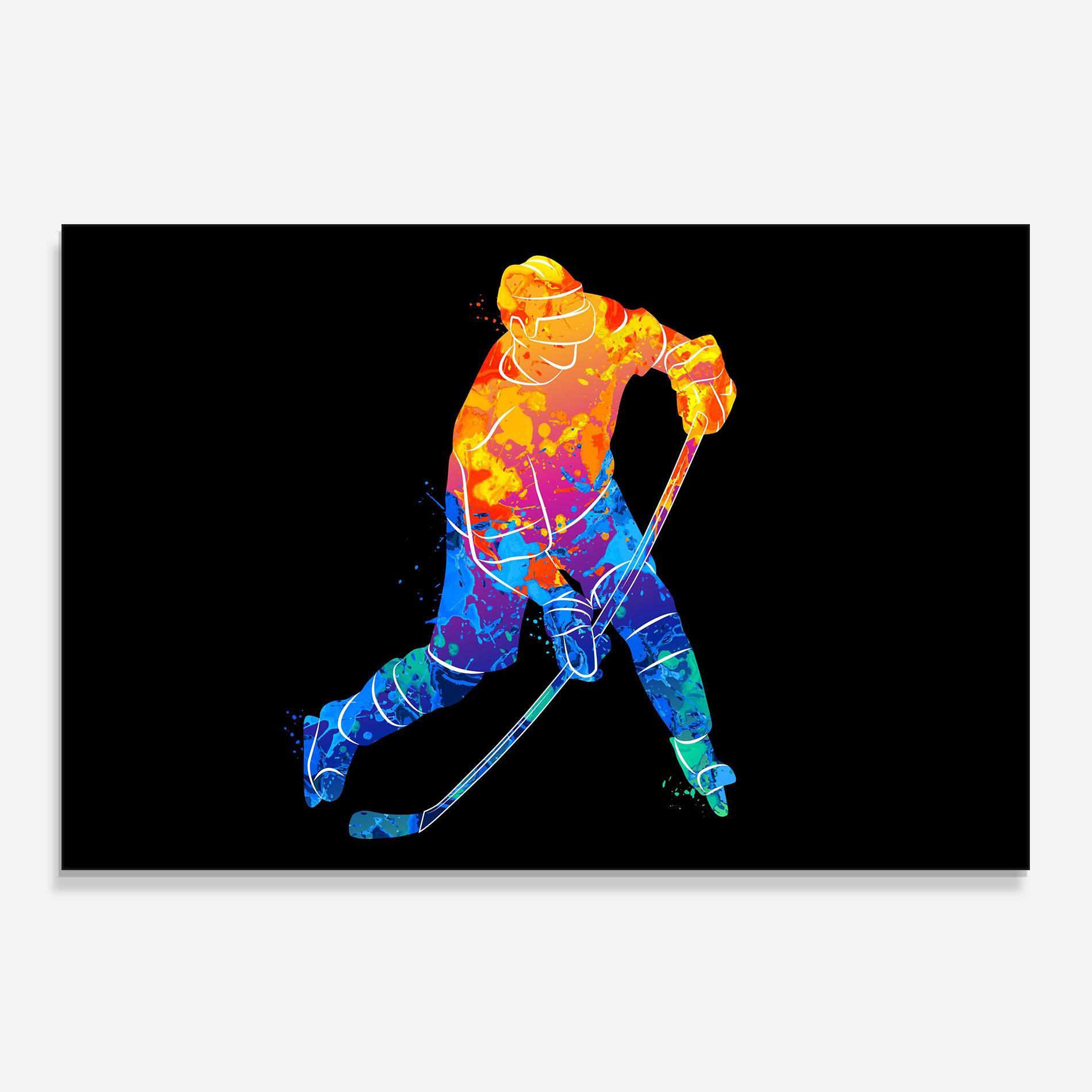 Стъклен панел за кухня Color Mix Hockey mockup 0