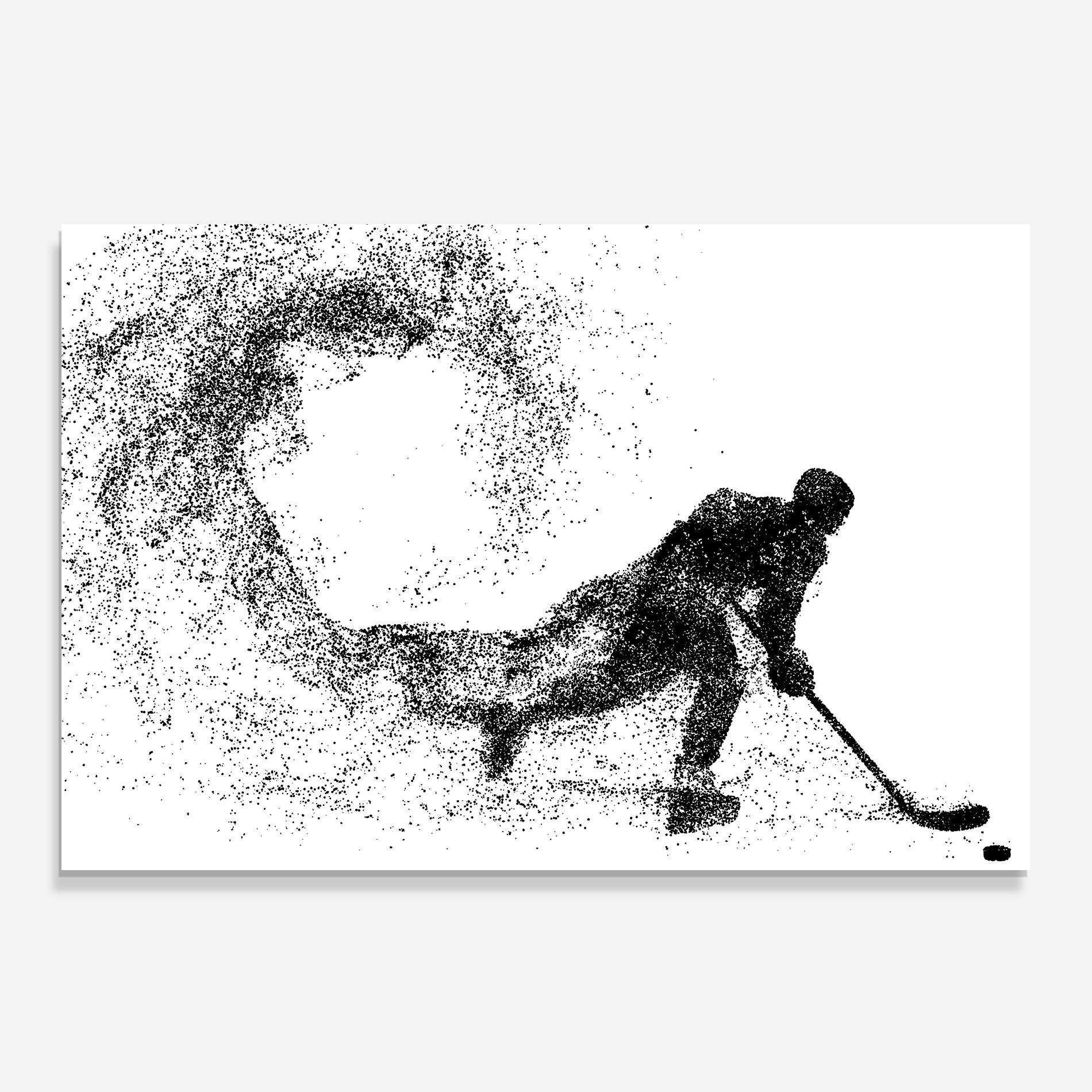 Стъклен панел за кухня Playing Hockey mockup 0