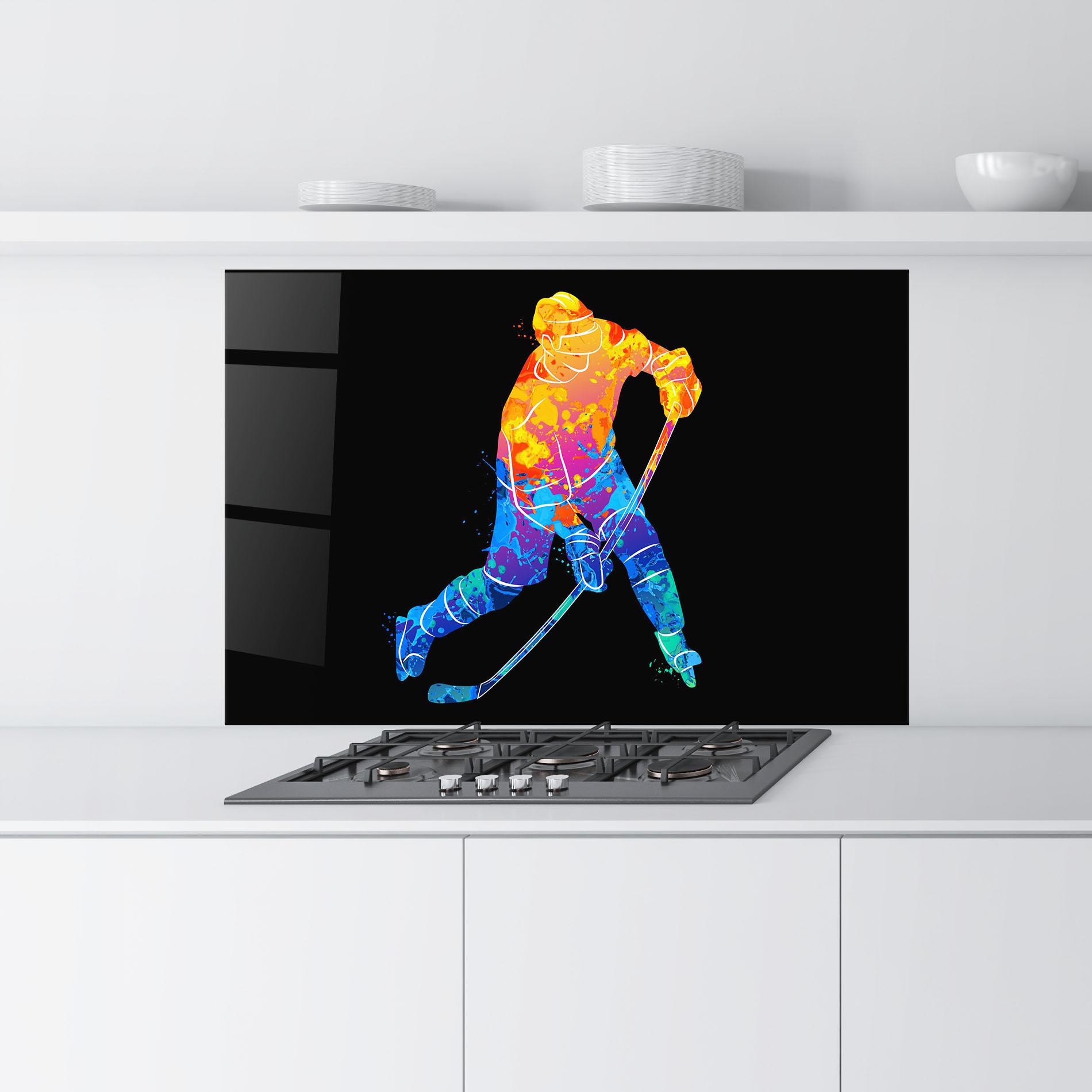 Стъклен панел за кухня Color Mix Hockey mockup 9