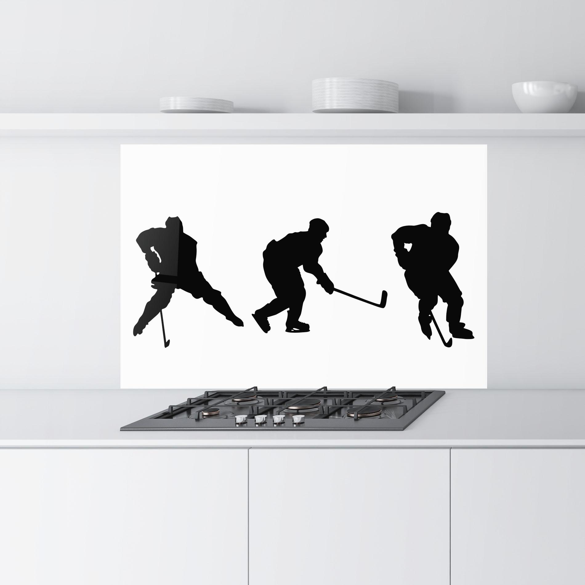 Стъклен панел за кухня Hockey Pose mockup 9
