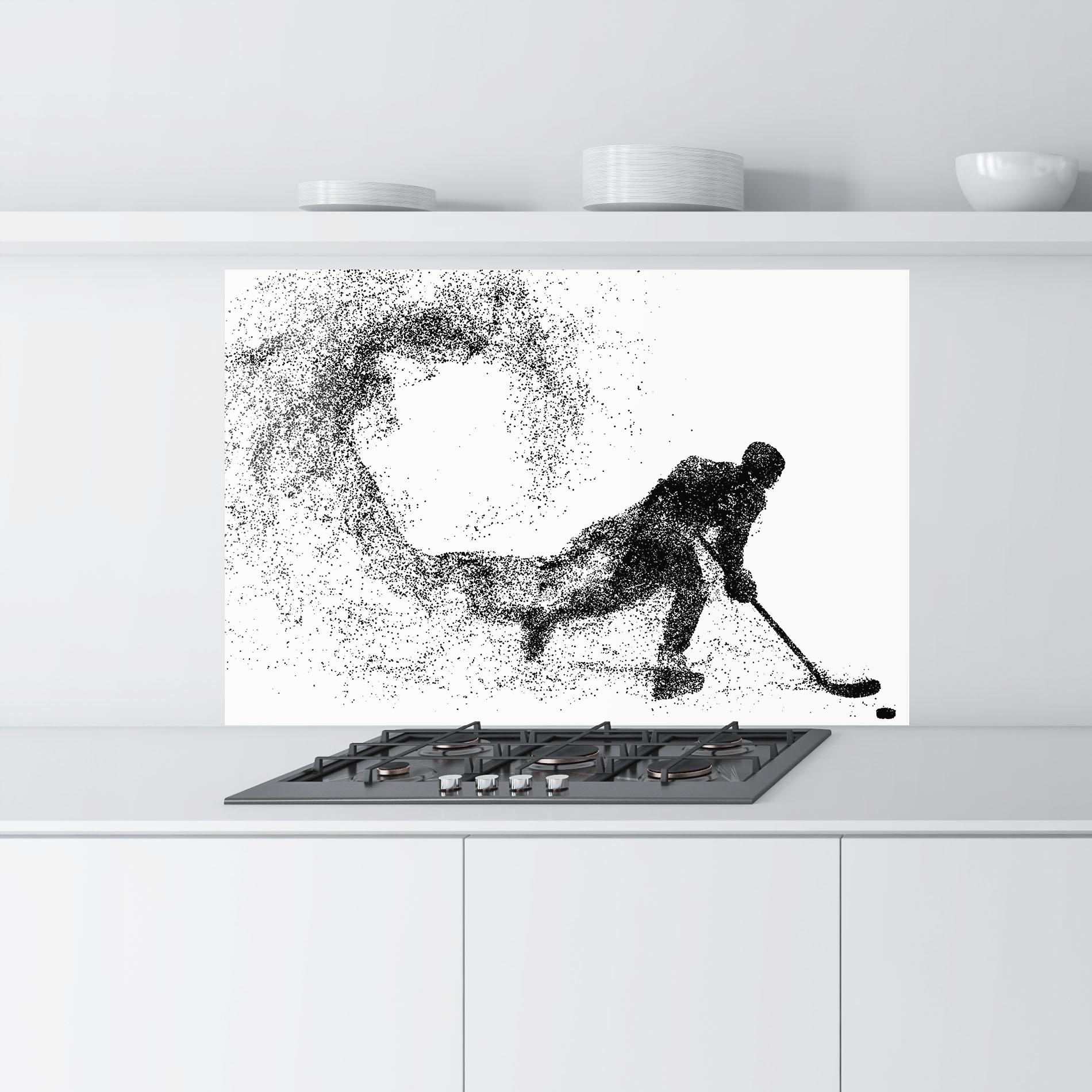 Стъклен панел за кухня Playing Hockey mockup 9