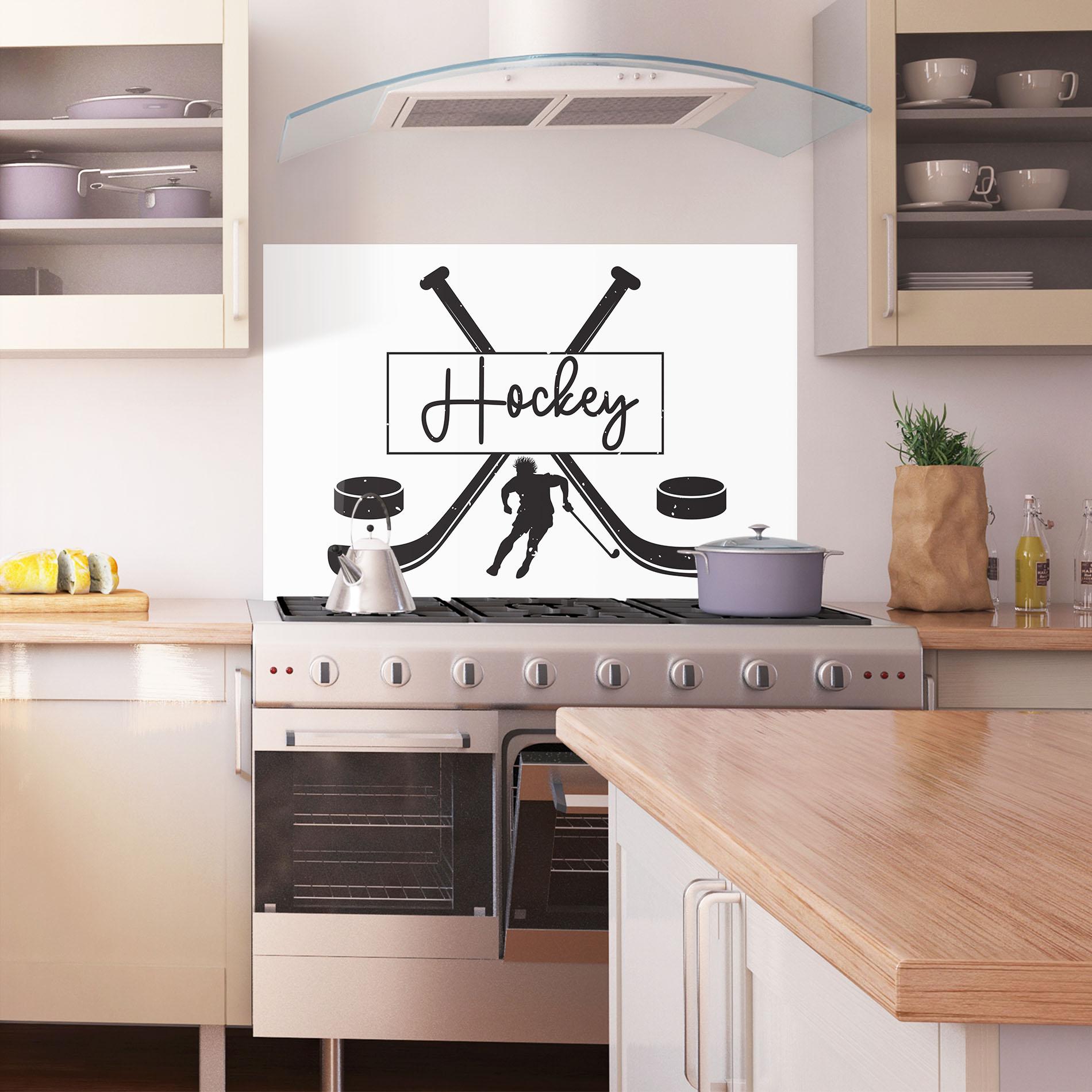 Стъклен панел за кухня Hockey Stick mockup 1