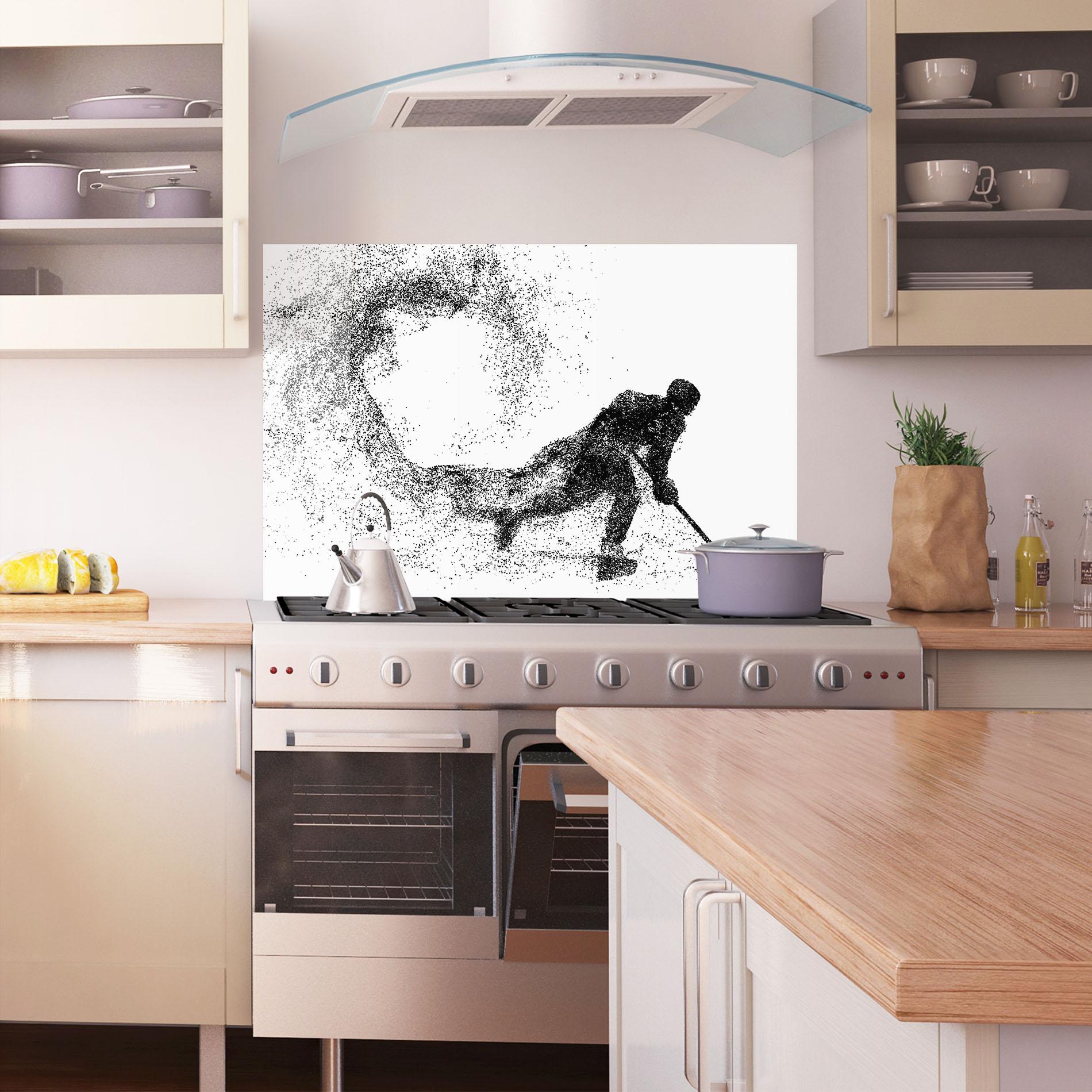 Стъклен панел за кухня Playing Hockey mockup 1