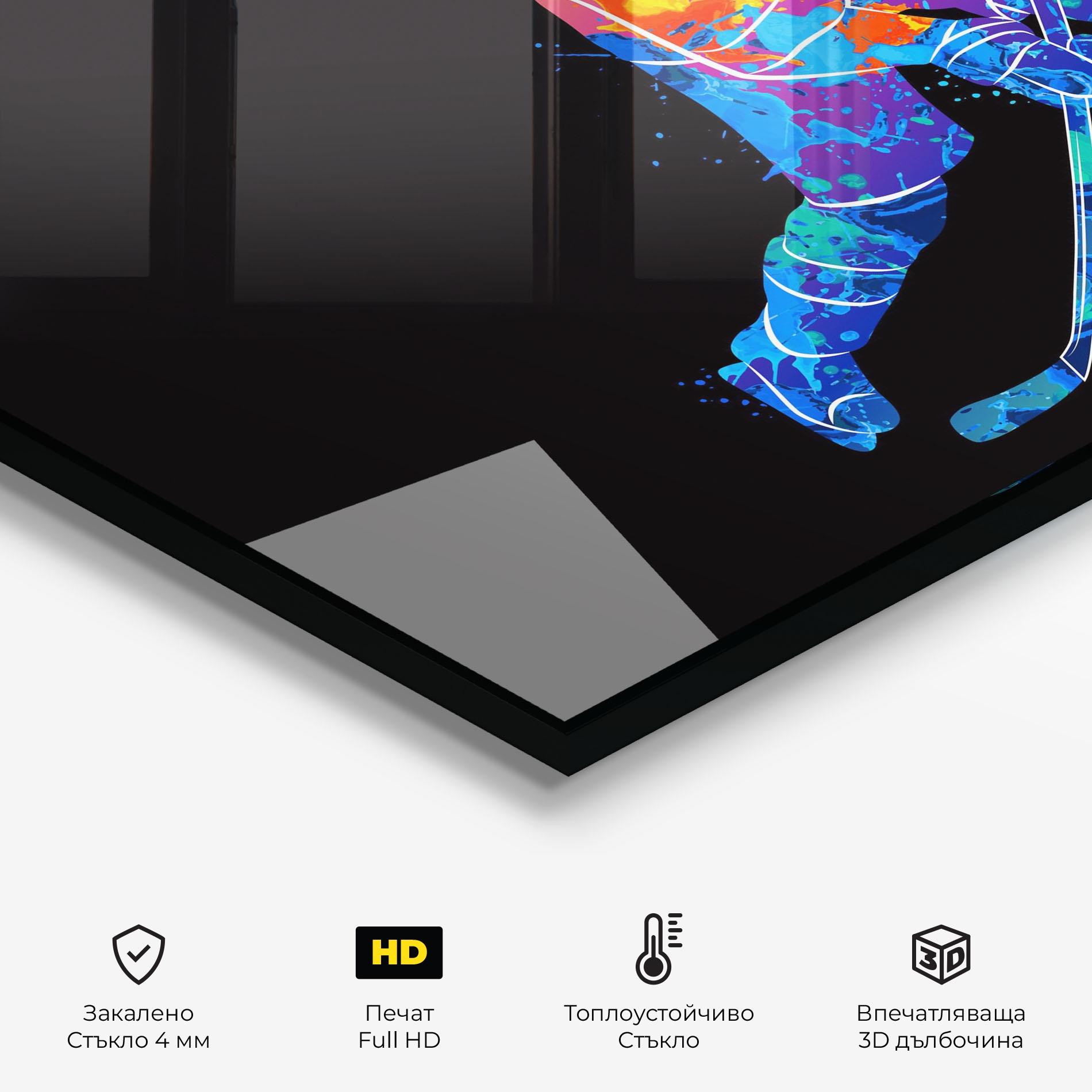 Стъклен панел за кухня Color Mix Hockey mockup 2