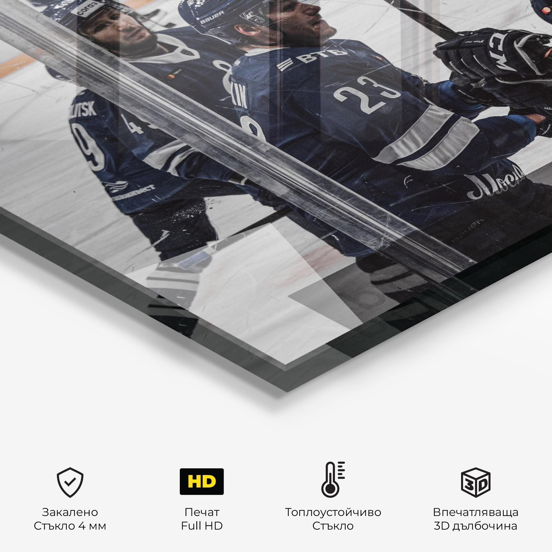 Стъклен панел за кухня Hockey Players mockup 2