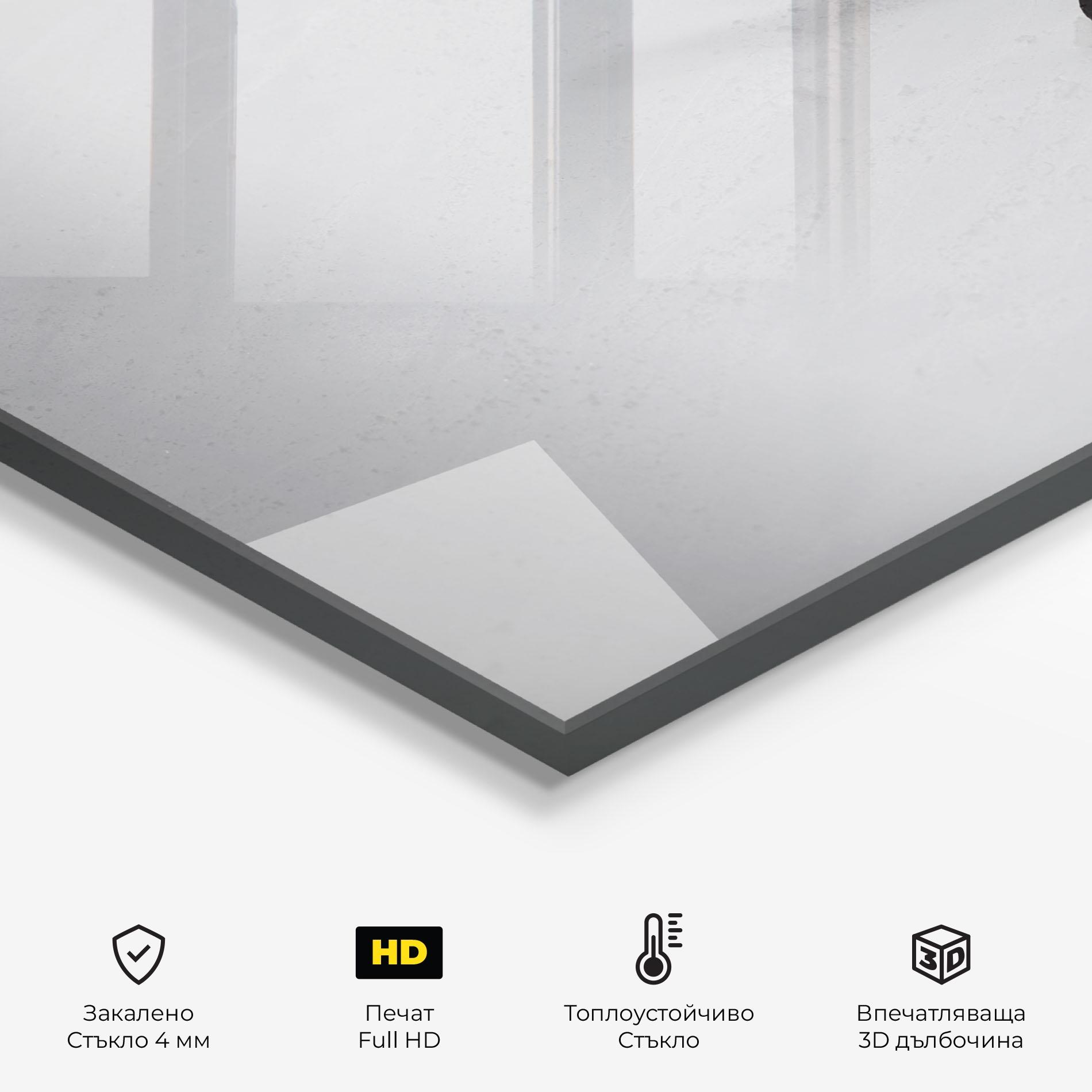 Стъклен панел за кухня Hockey Puck mockup 2