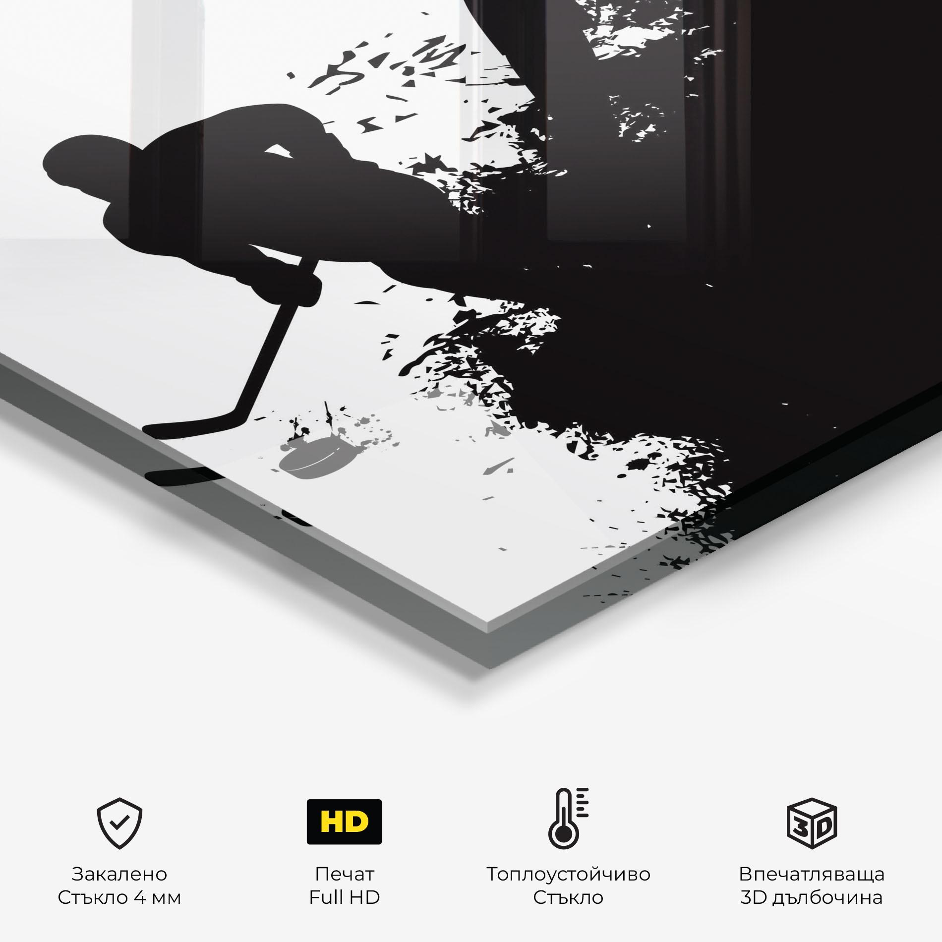 Стъклен панел за кухня Hockey Tree mockup 2