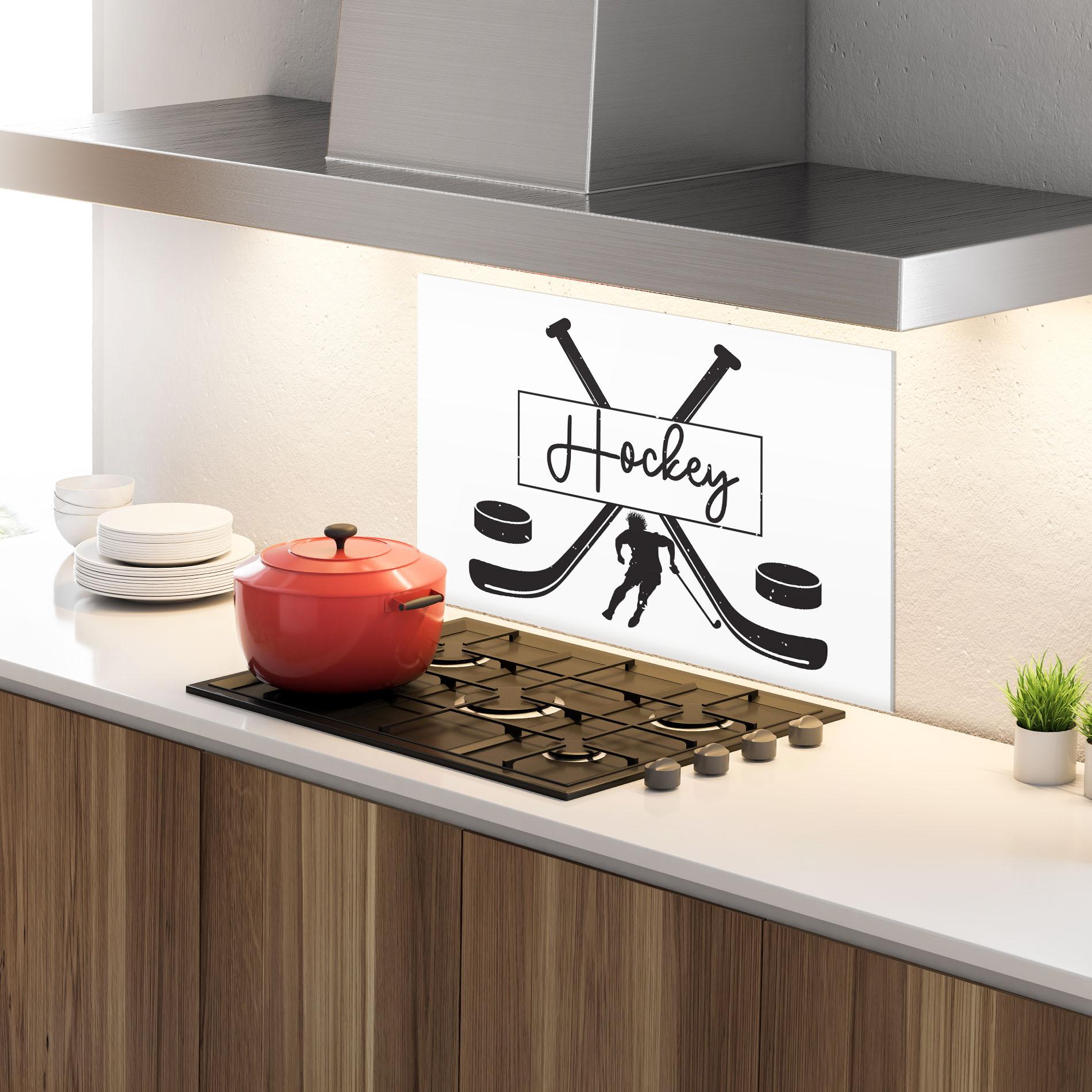 Стъклен панел за кухня Hockey Stick mockup 4