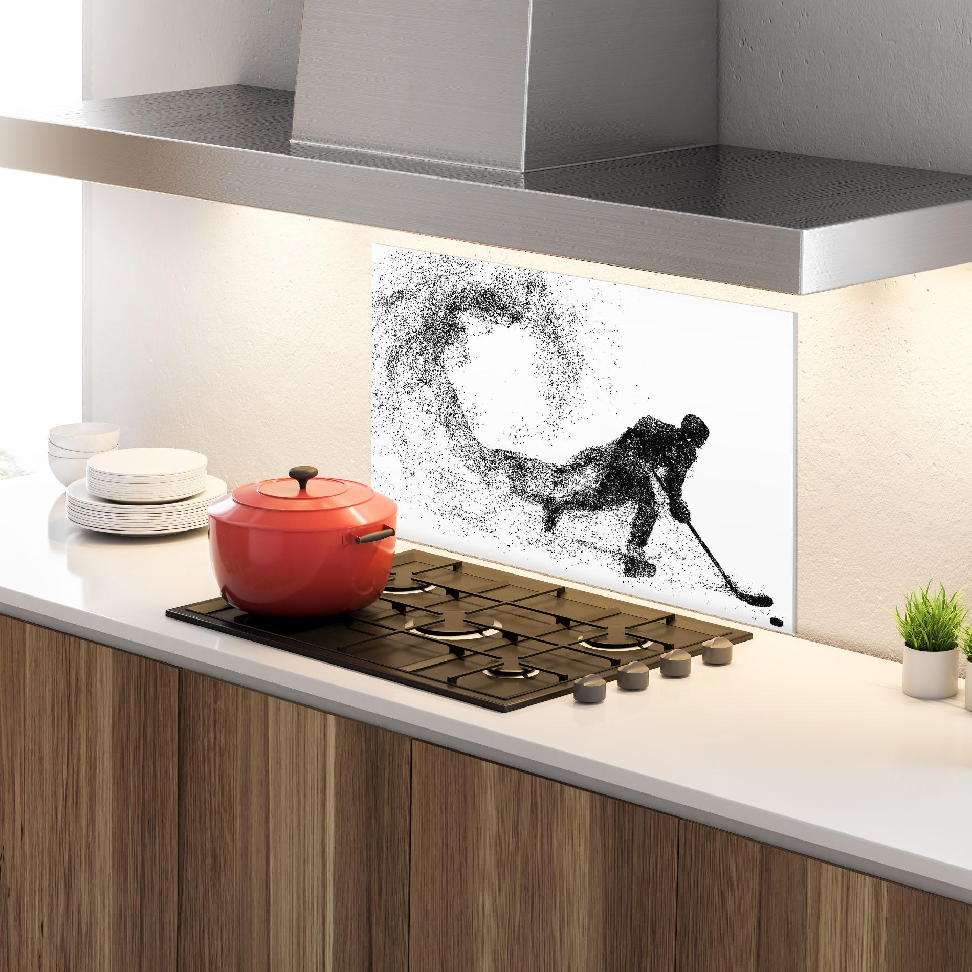 Стъклен панел за кухня Playing Hockey mockup 4