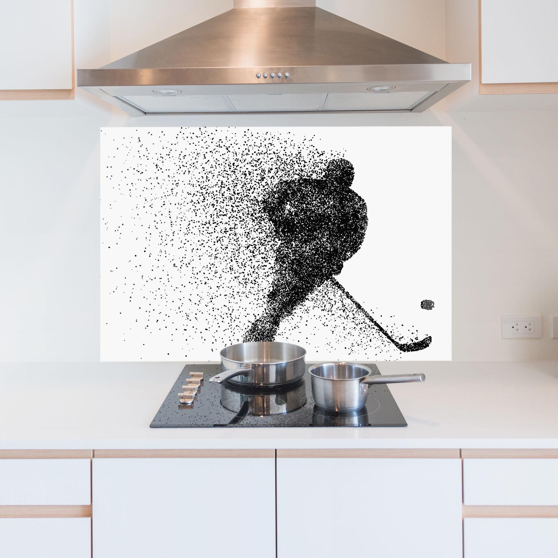 Стъклен панел за кухня Hockey Art mockup 5