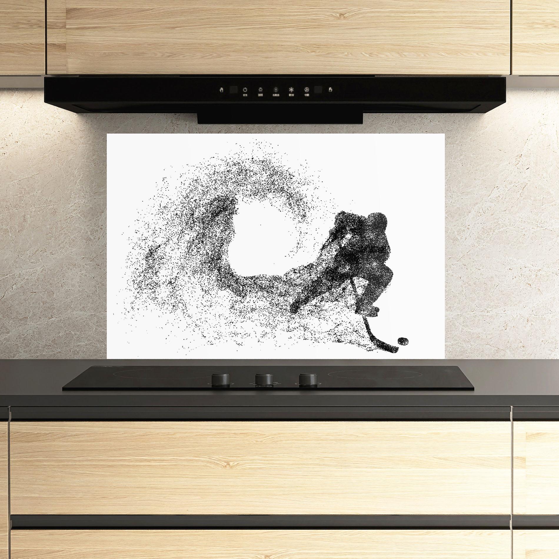 Стъклен панел за кухня Hockey Playing mockup 3