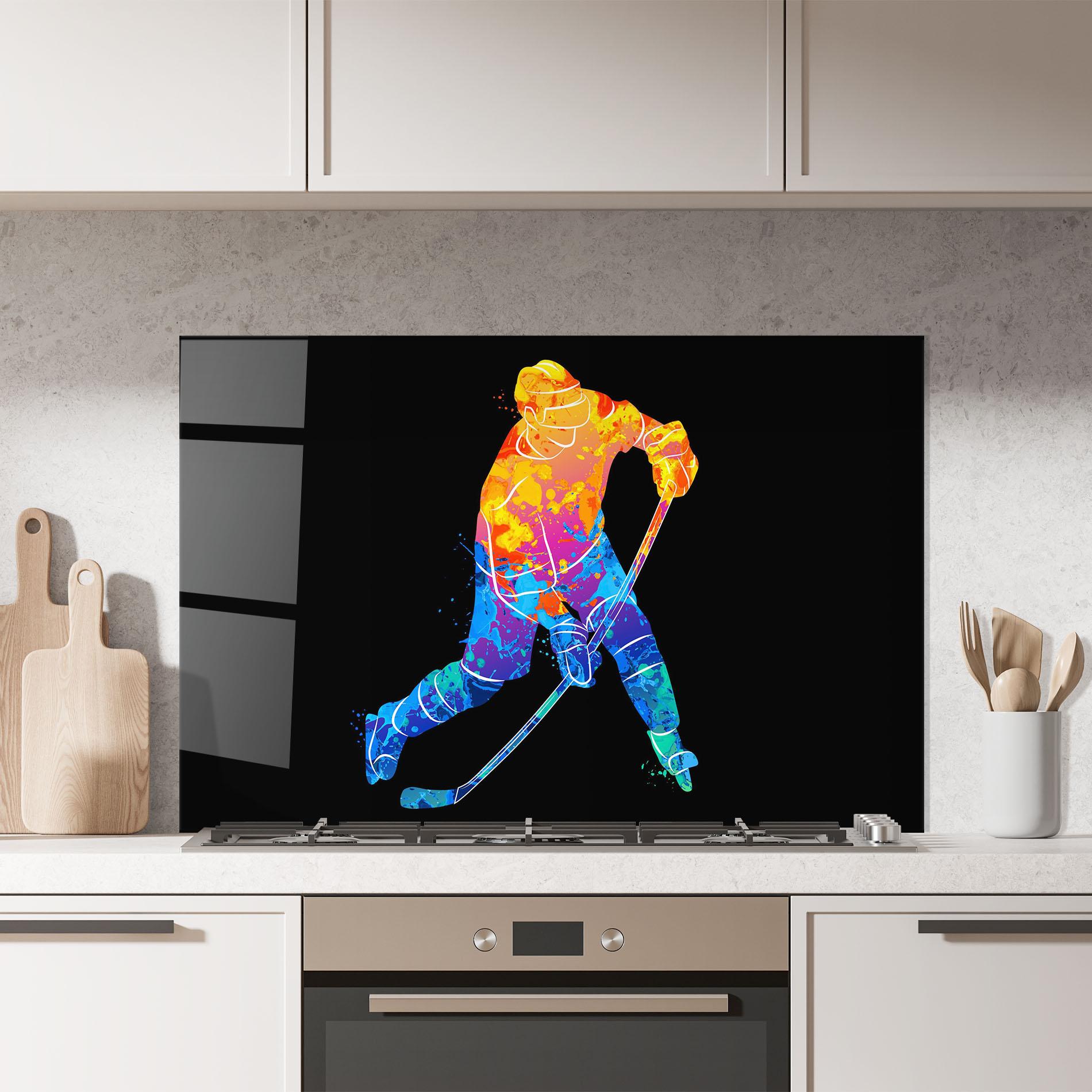 Стъклен панел за кухня Color Mix Hockey mockup 7