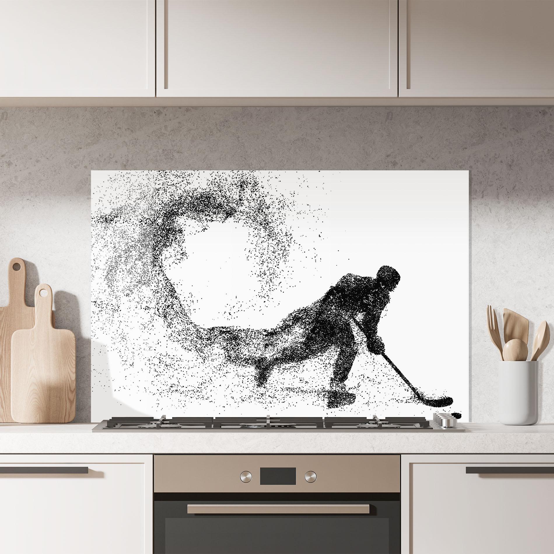Стъклен панел за кухня Playing Hockey mockup 7