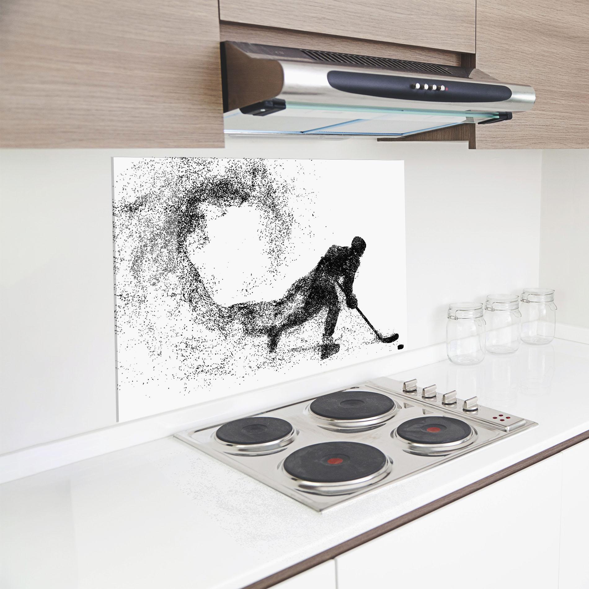 Стъклен панел за кухня Playing Hockey mockup 8