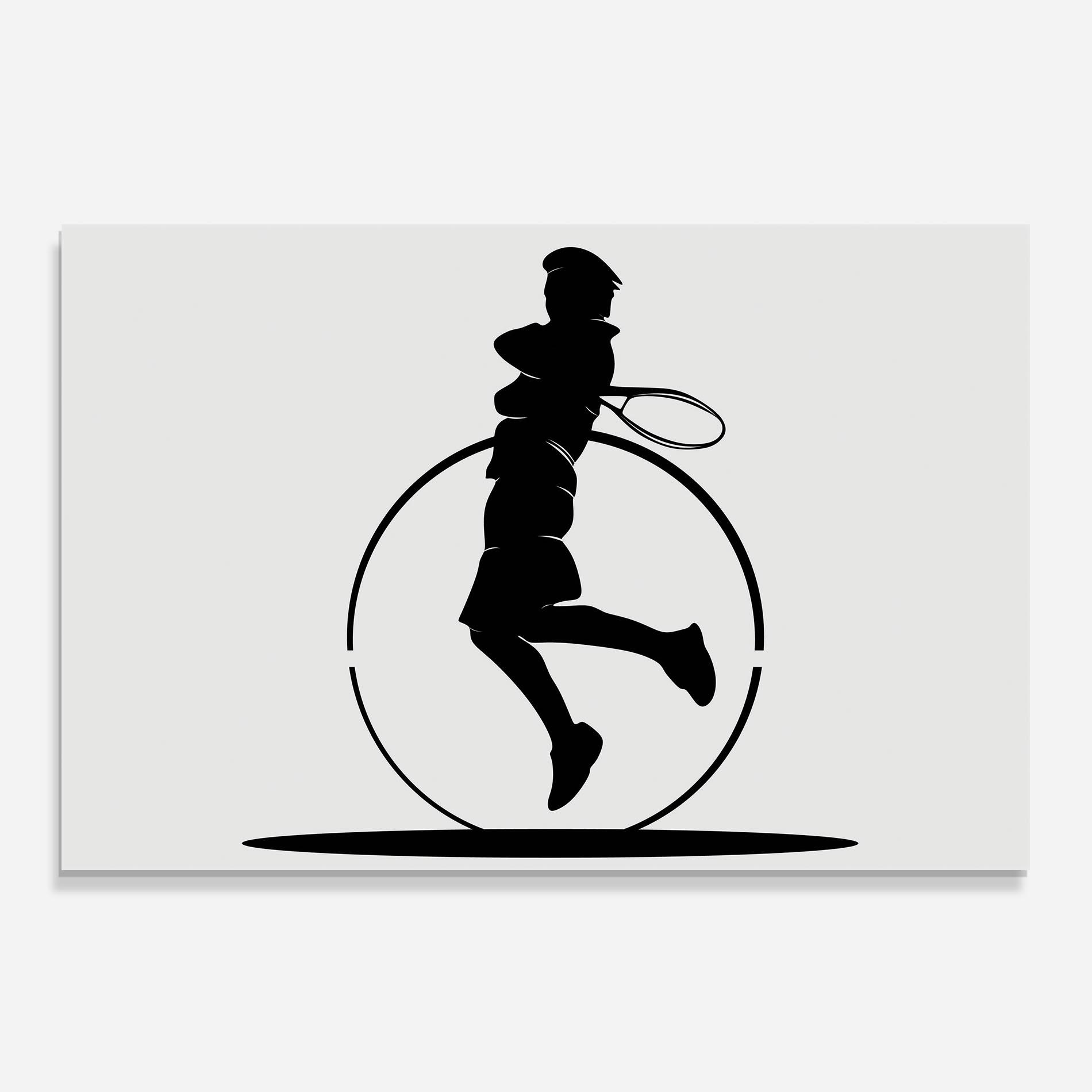 Стъклен панел за кухня Tennis Circle Black mockup 0