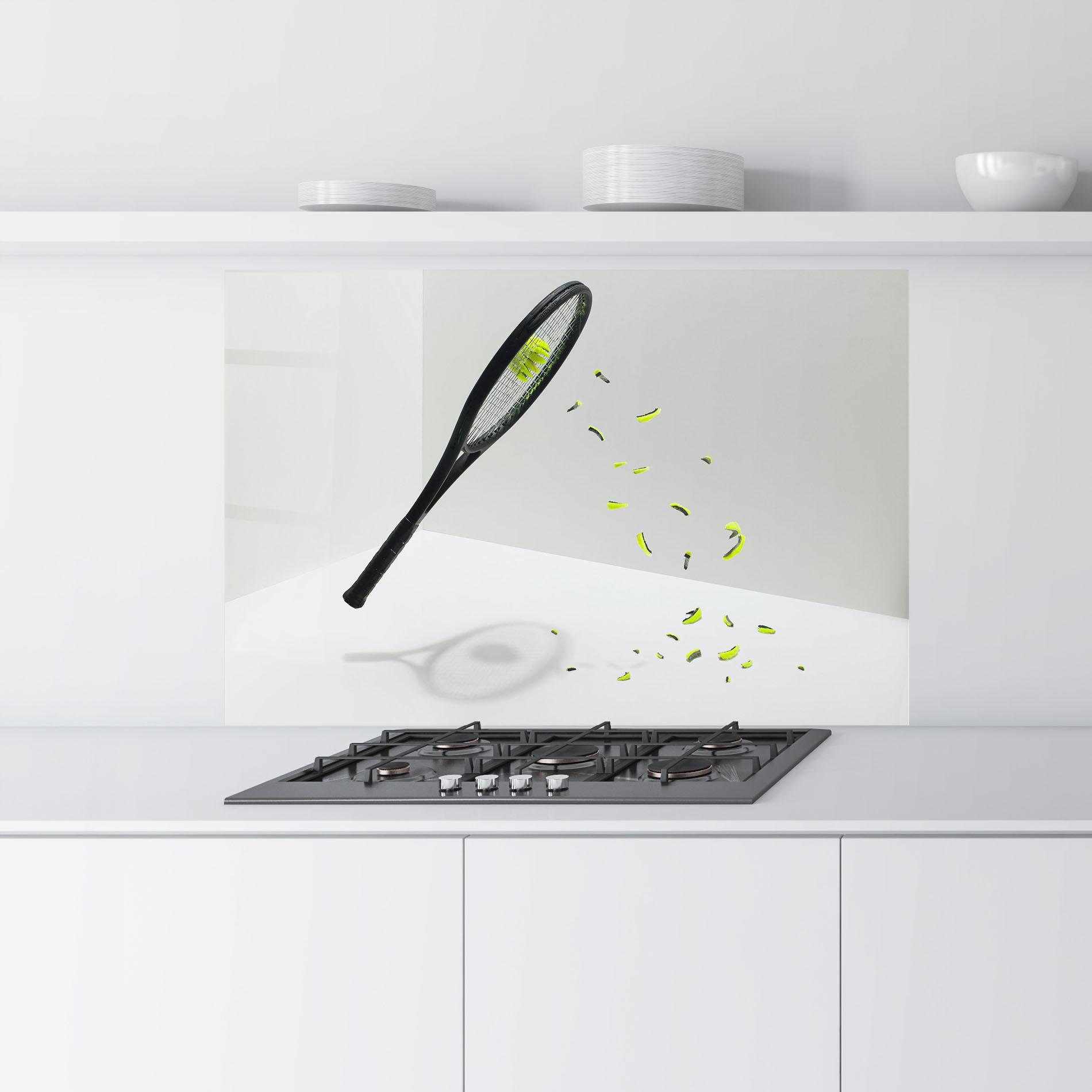 Стъклен панел за кухня Broken Tennis Ball mockup 9