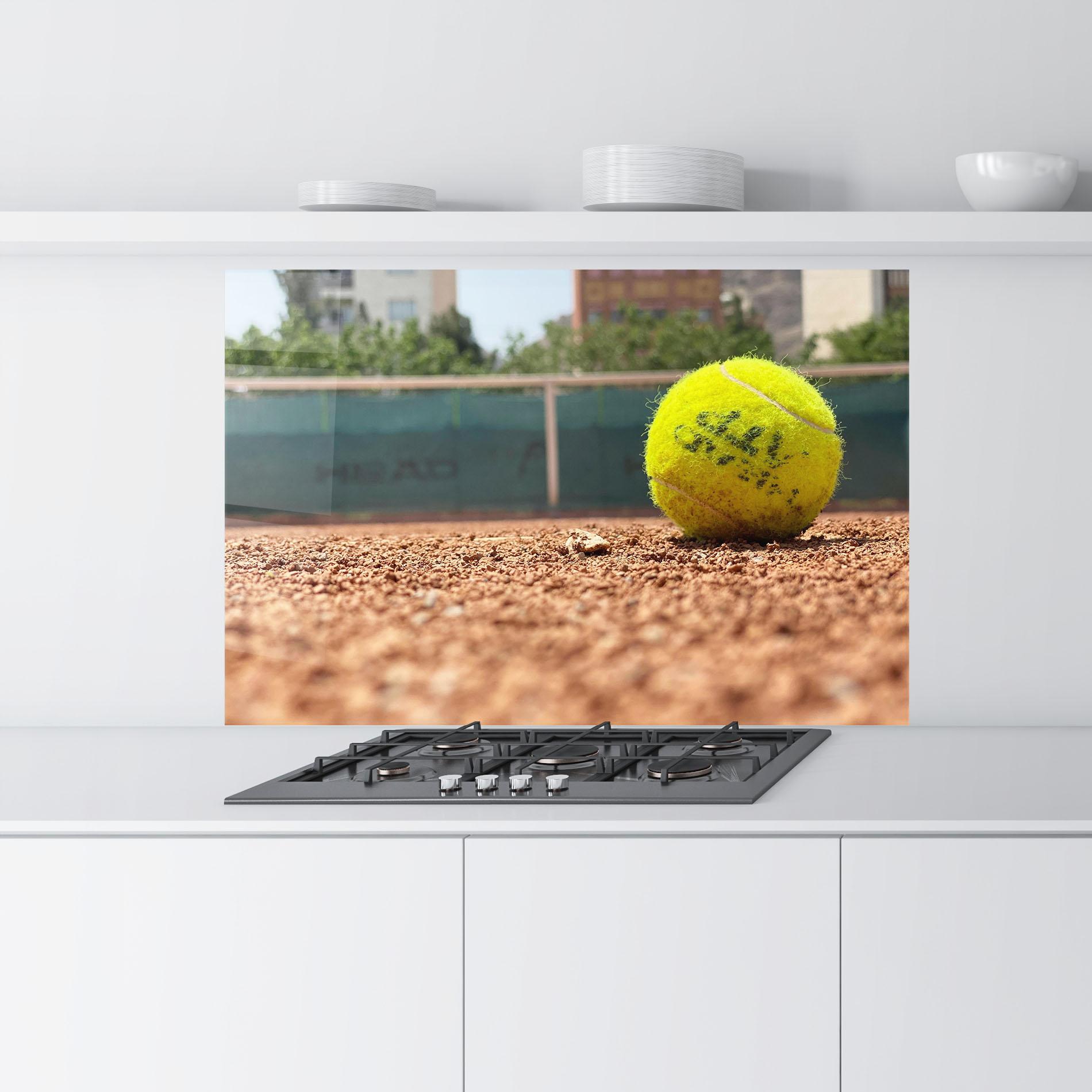 Стъклен панел за кухня Lost Tennis Ball mockup 9
