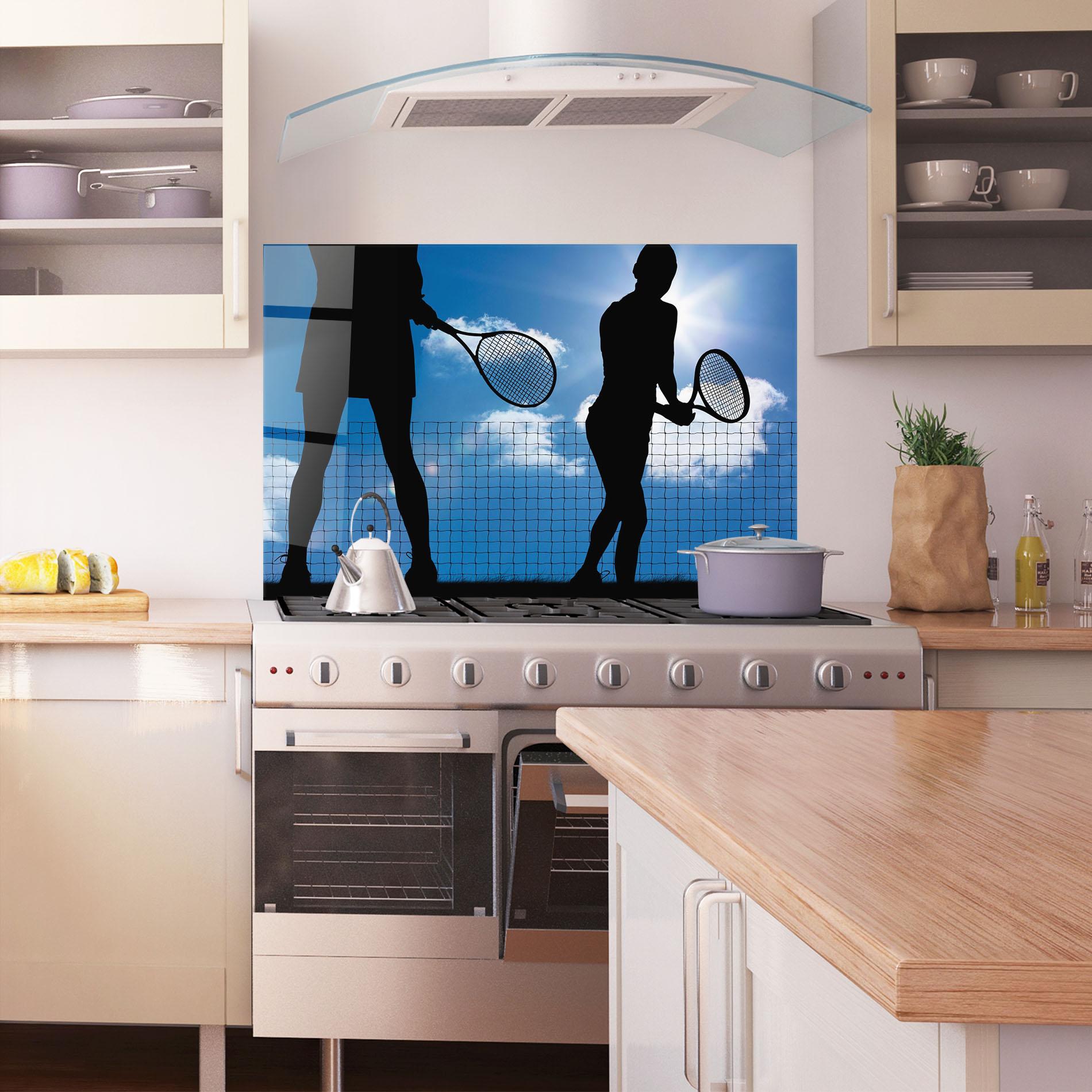 Стъклен панел за кухня Blue Sky Tennis mockup 1