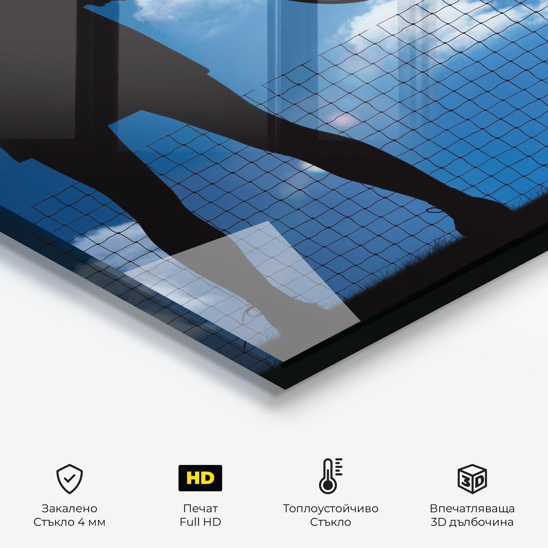 Стъклен панел за кухня Blue Sky Tennis mockup 2