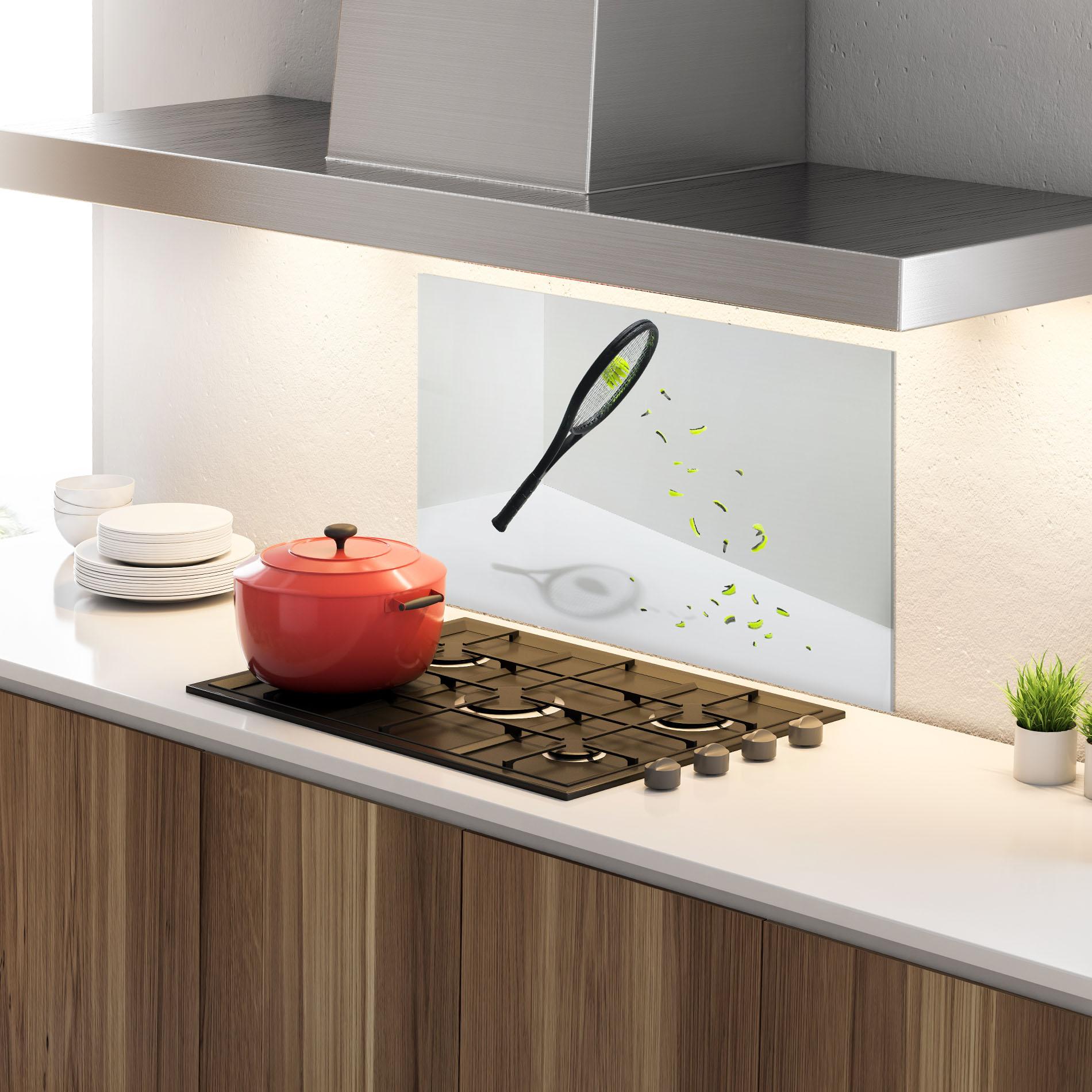 Стъклен панел за кухня Broken Tennis Ball mockup 4