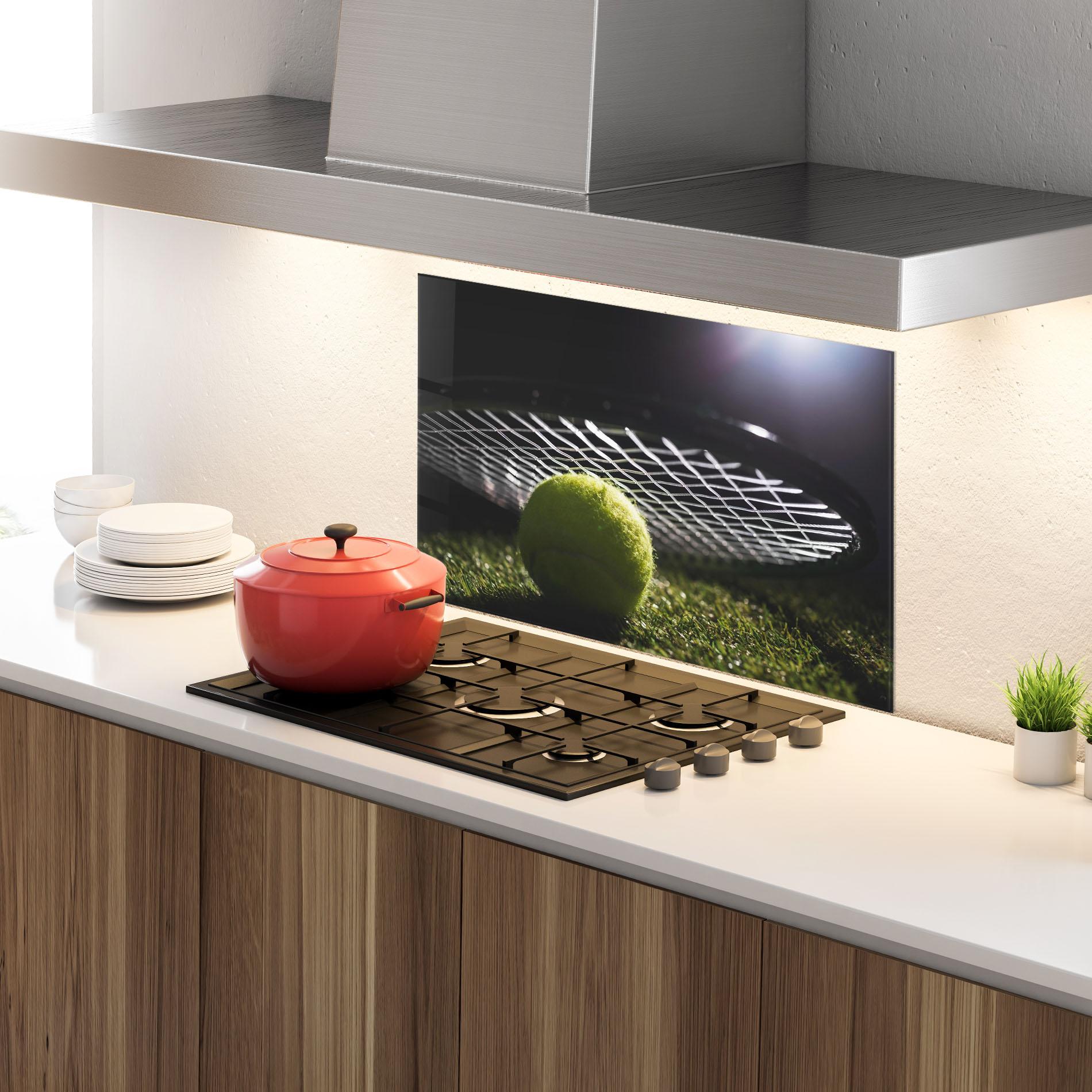 Стъклен панел за кухня Close Up Tennis Ball mockup 4